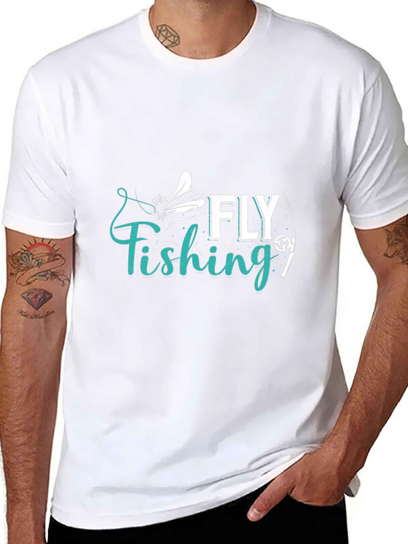 Fly Fishing Graphic T-Shirt - Casual Cotton Tee