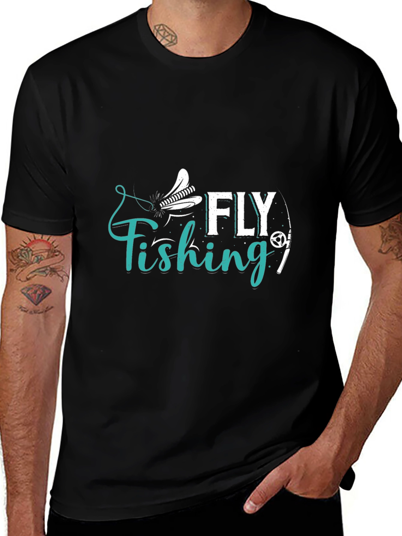 Fly Fishing Graphic T-Shirt - Casual Cotton Tee