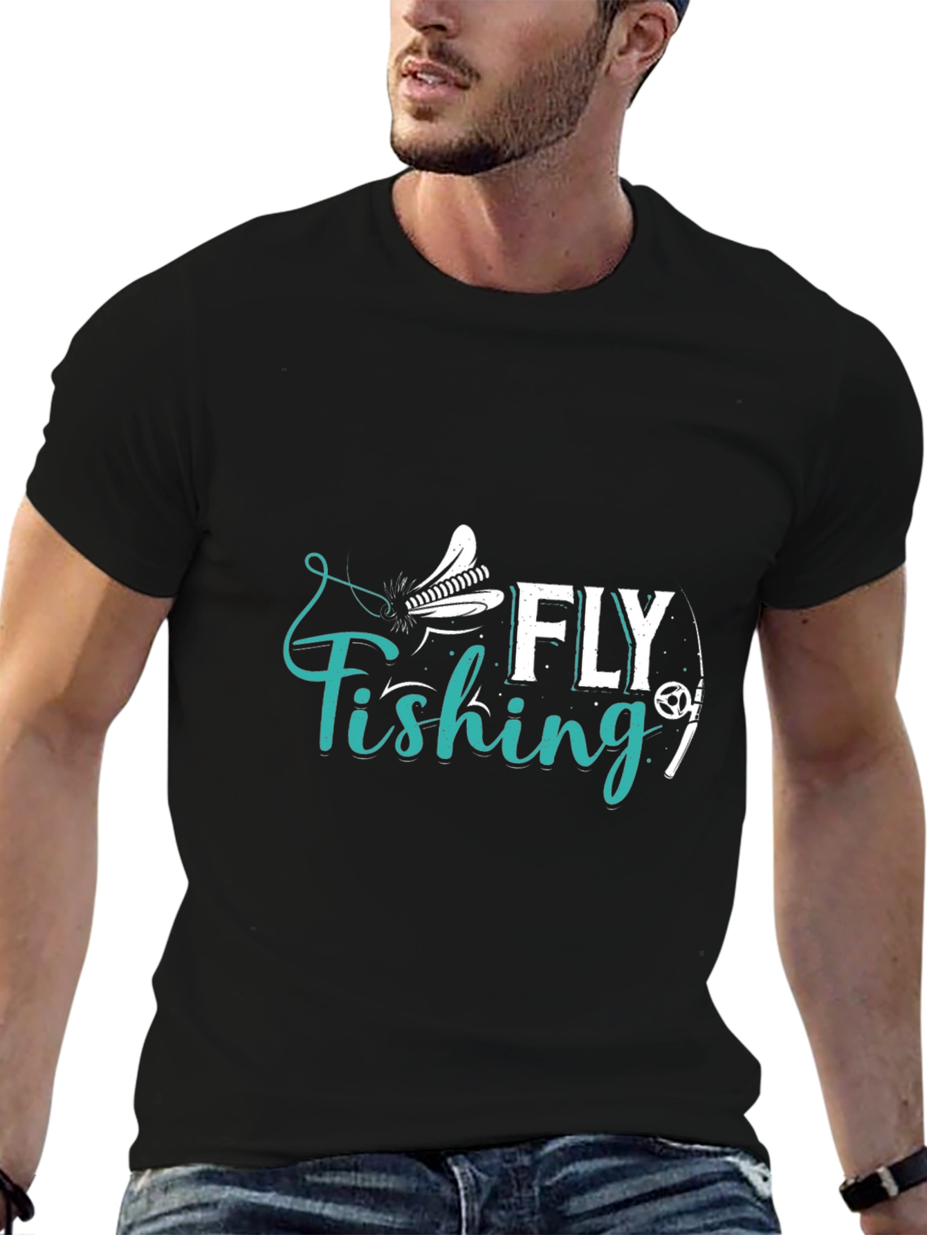 Fly Fishing Graphic T-Shirt - Casual Cotton Tee