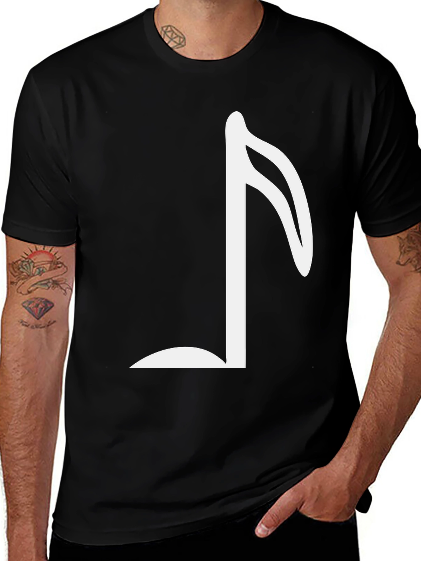 Musical Note Graphic Tee - Classic Black T-Shirt