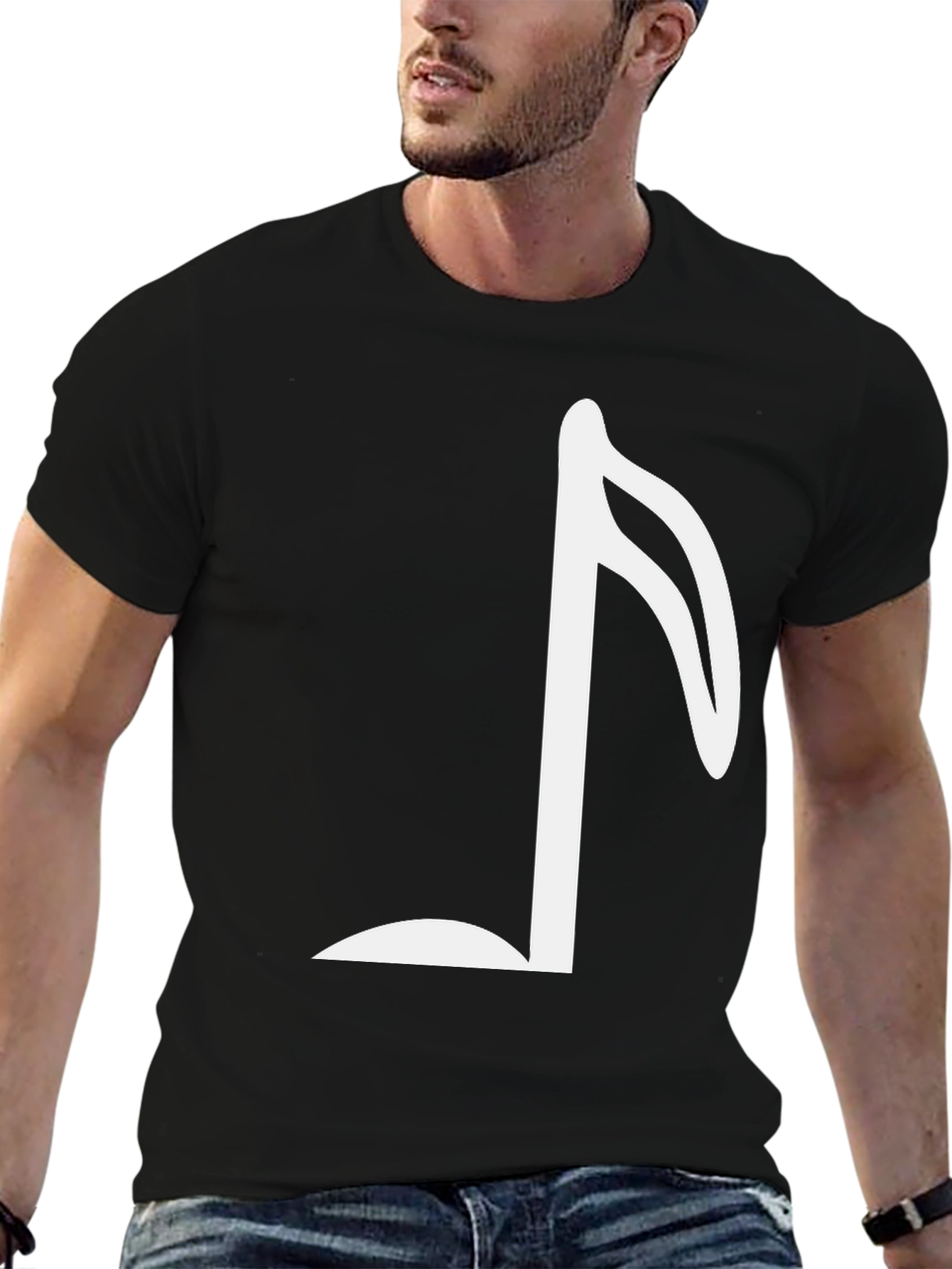 Musical Note Graphic Tee - Classic Black T-Shirt