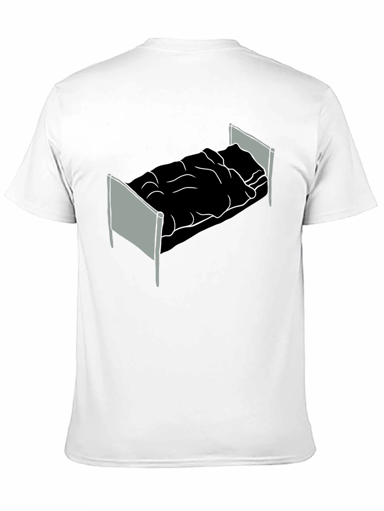 Graphic Tee - Bed Design Black Cotton T-Shirt