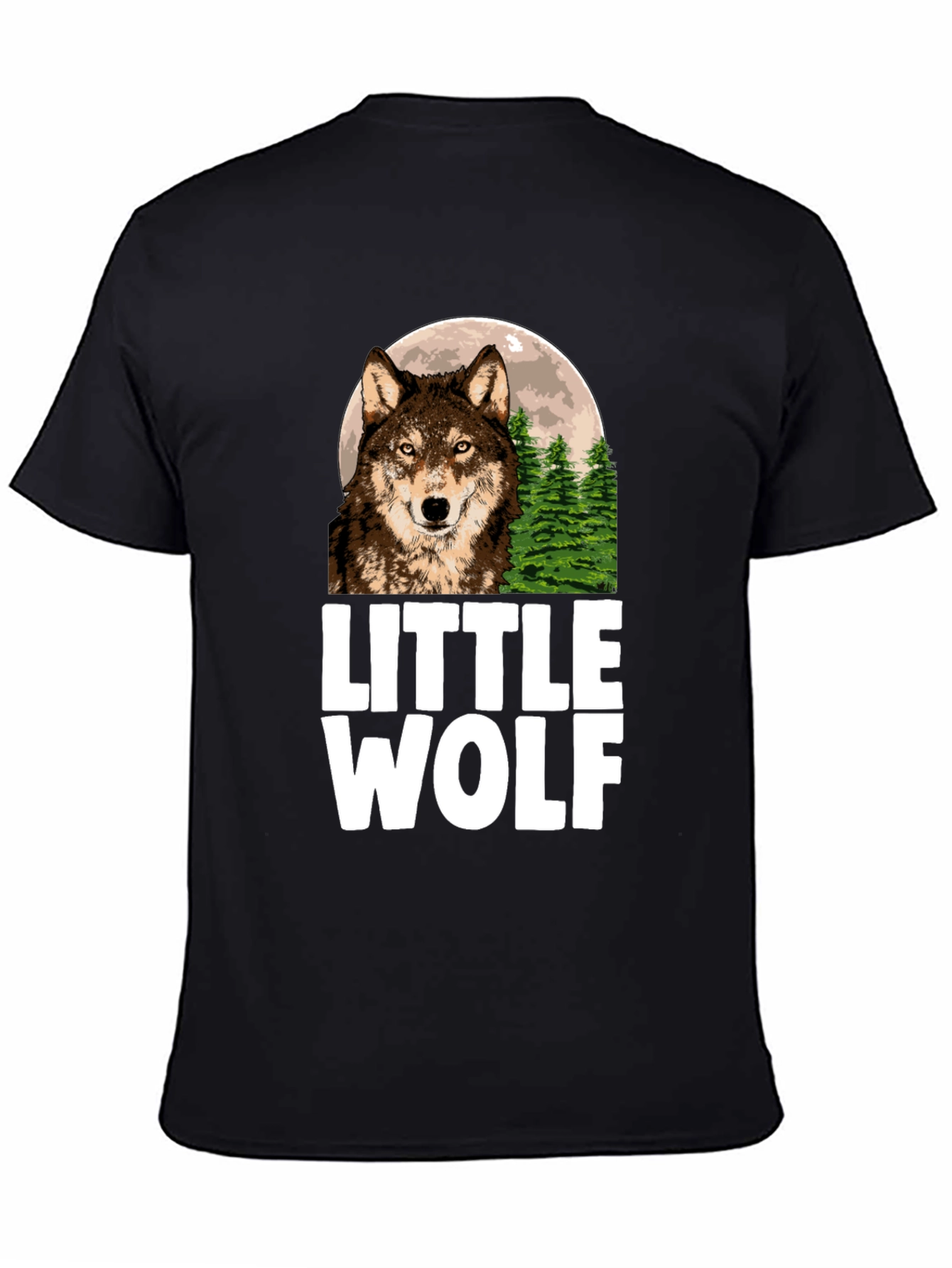 Little Wolf Graphic T-Shirt - Black