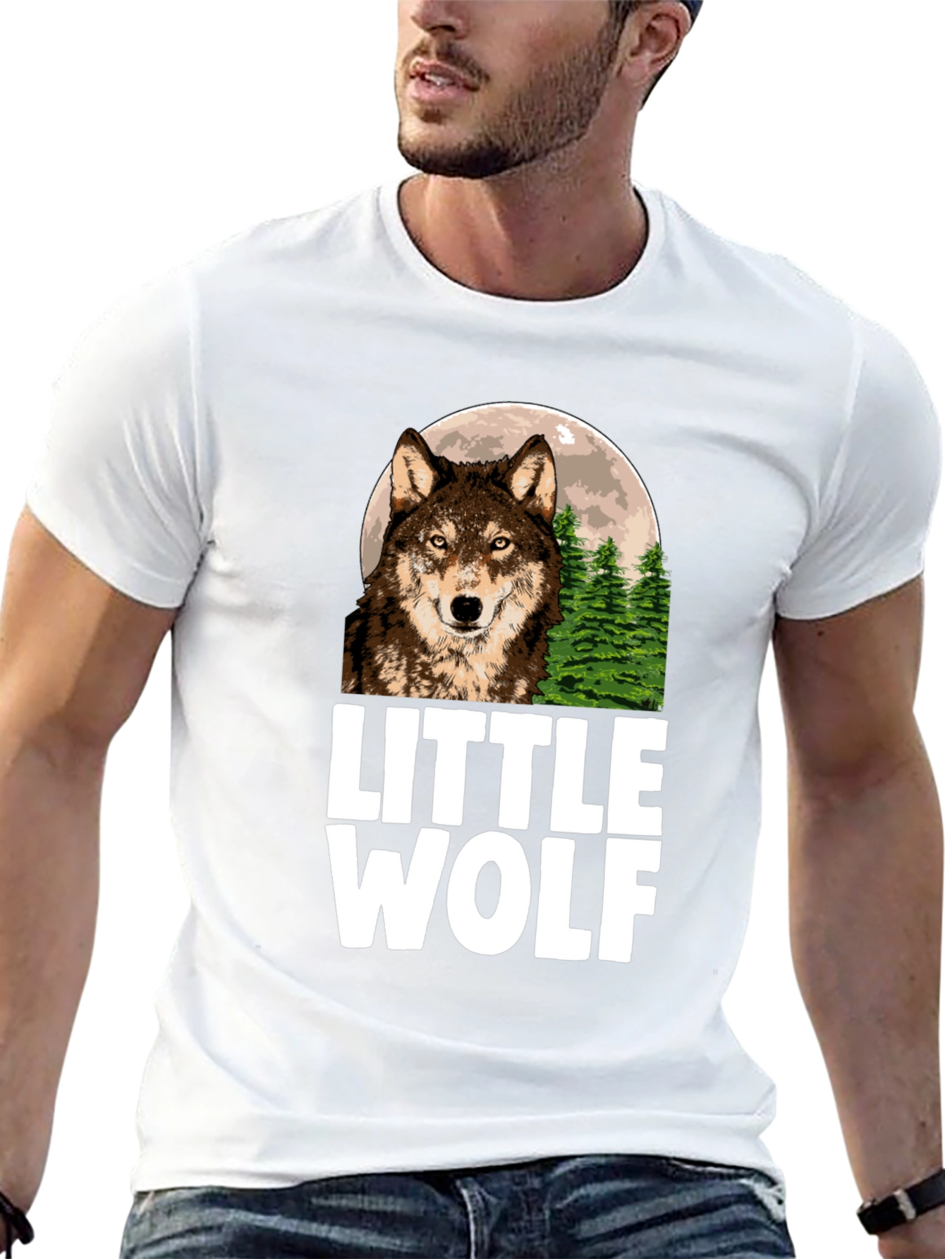 Little Wolf Graphic T-Shirt - Black