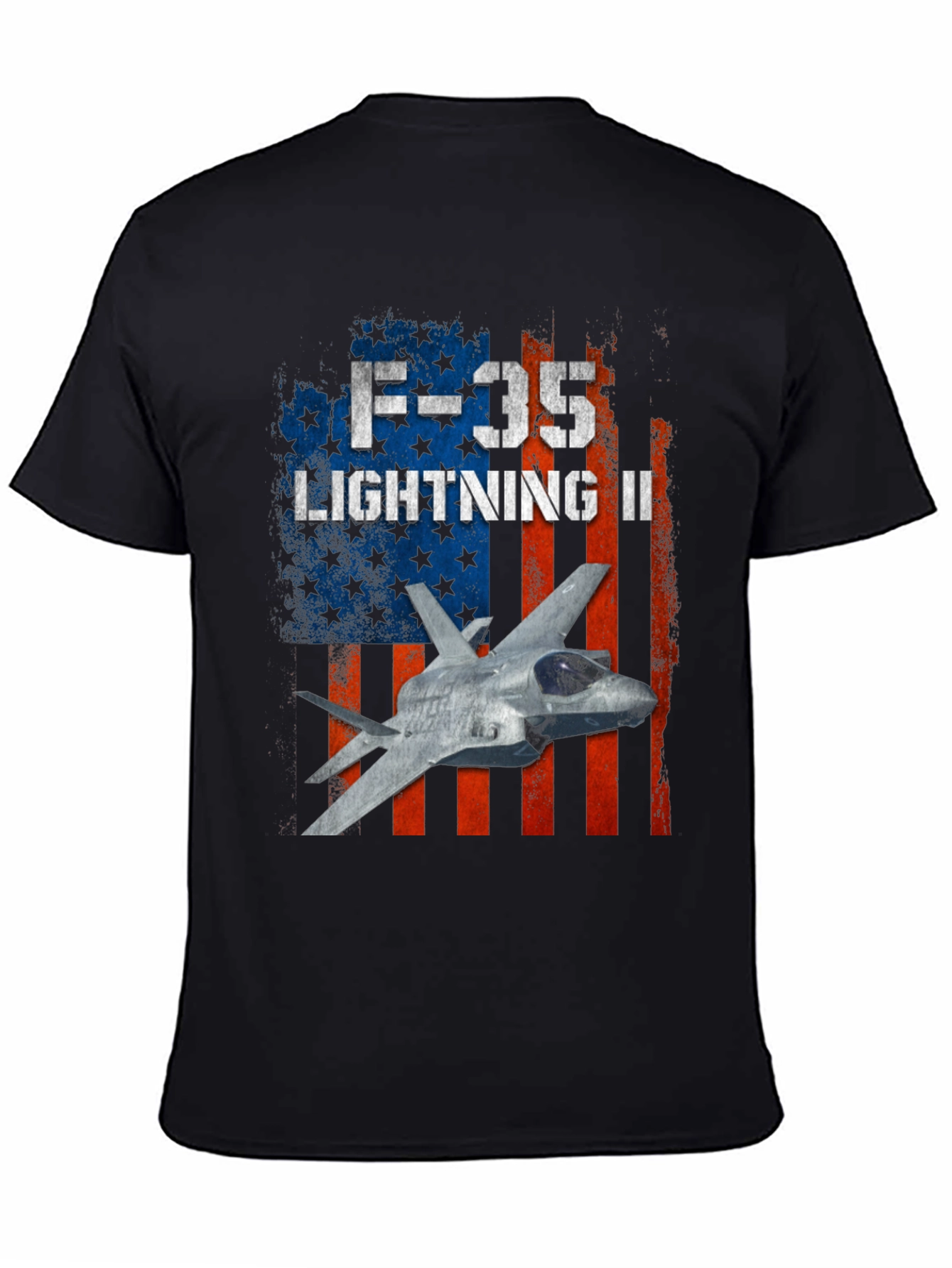 F-35 Lightning II American Flag Graphic T-Shirt