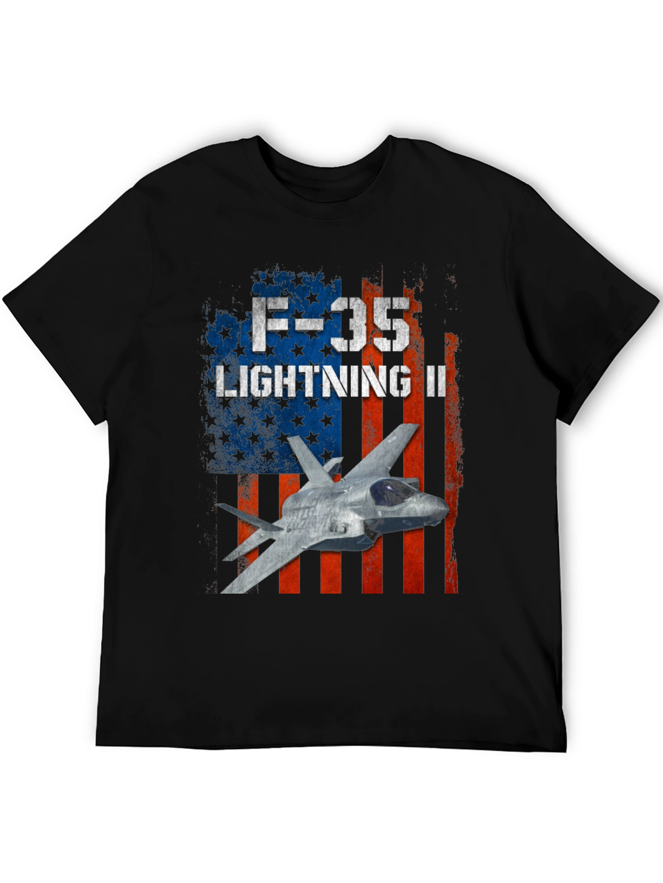 F-35 Lightning II American Flag Graphic T-Shirt