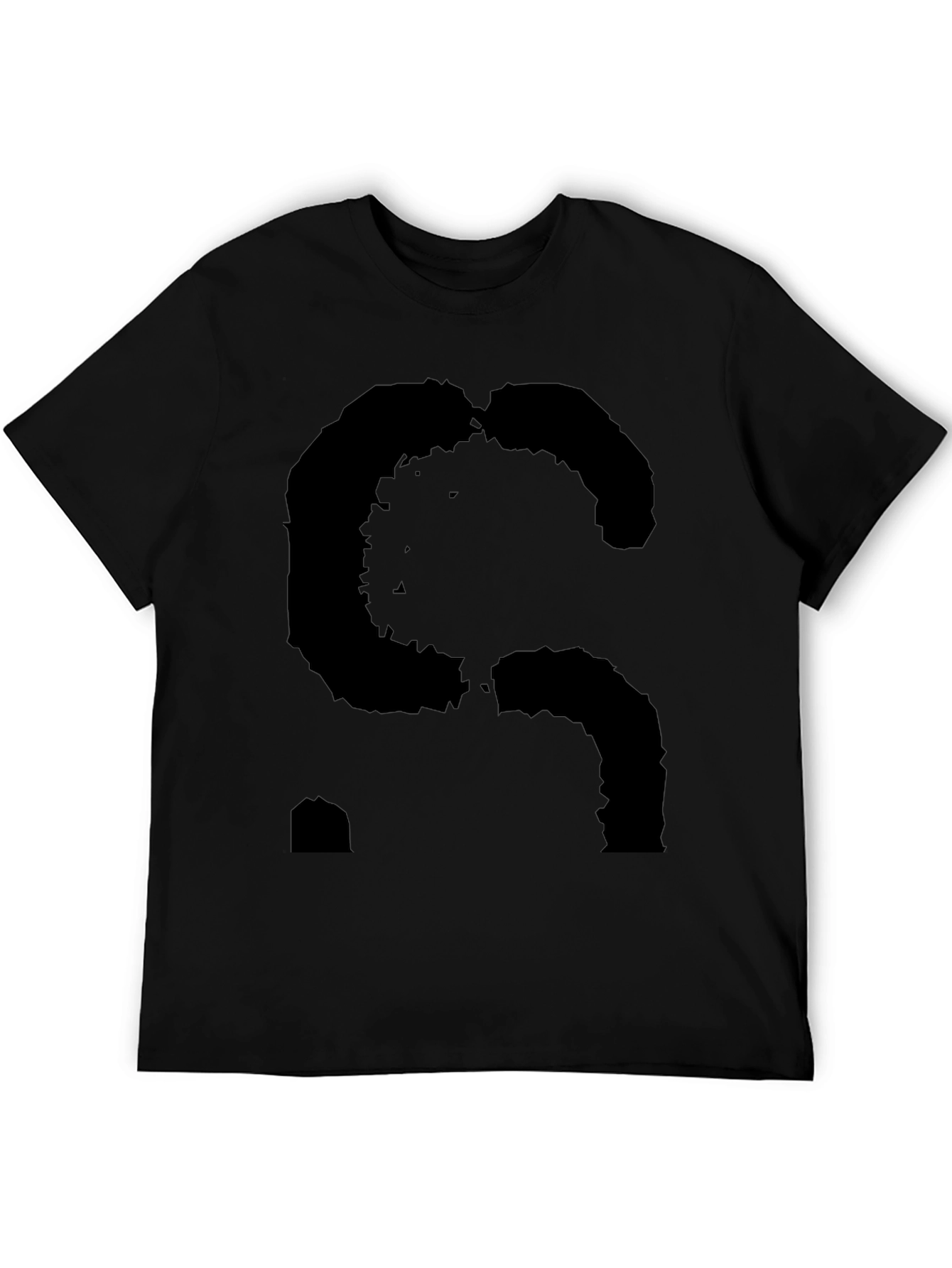 Abstract S Black Graphic Tee - Mens Casual Style