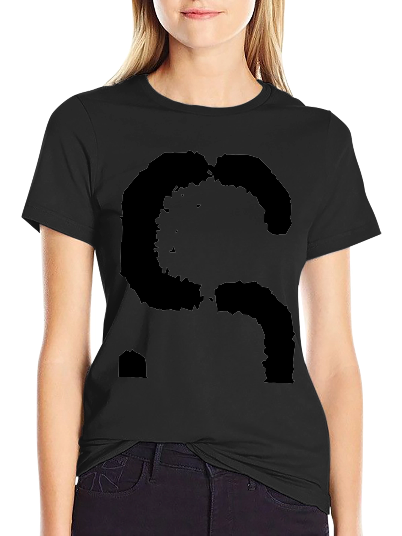 Abstract S Black Graphic Tee - Mens Casual Style