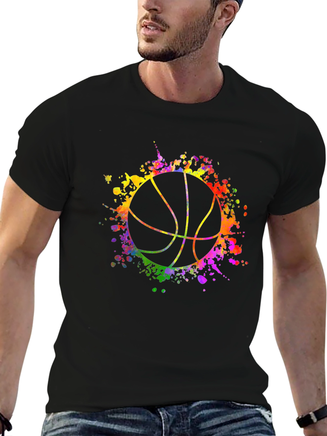 Watercolor Basketball Graphic Tee