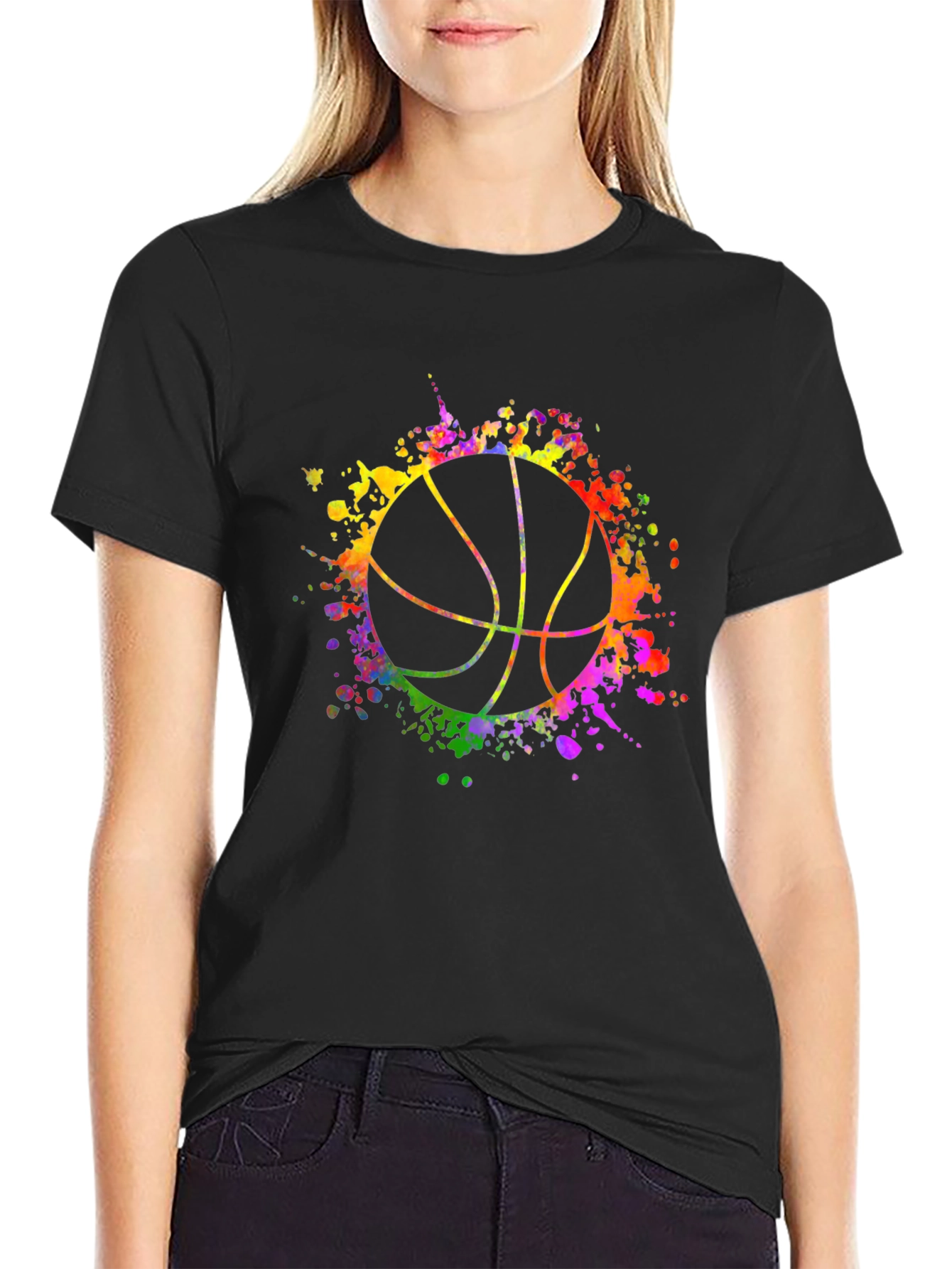 Watercolor Basketball Graphic Tee