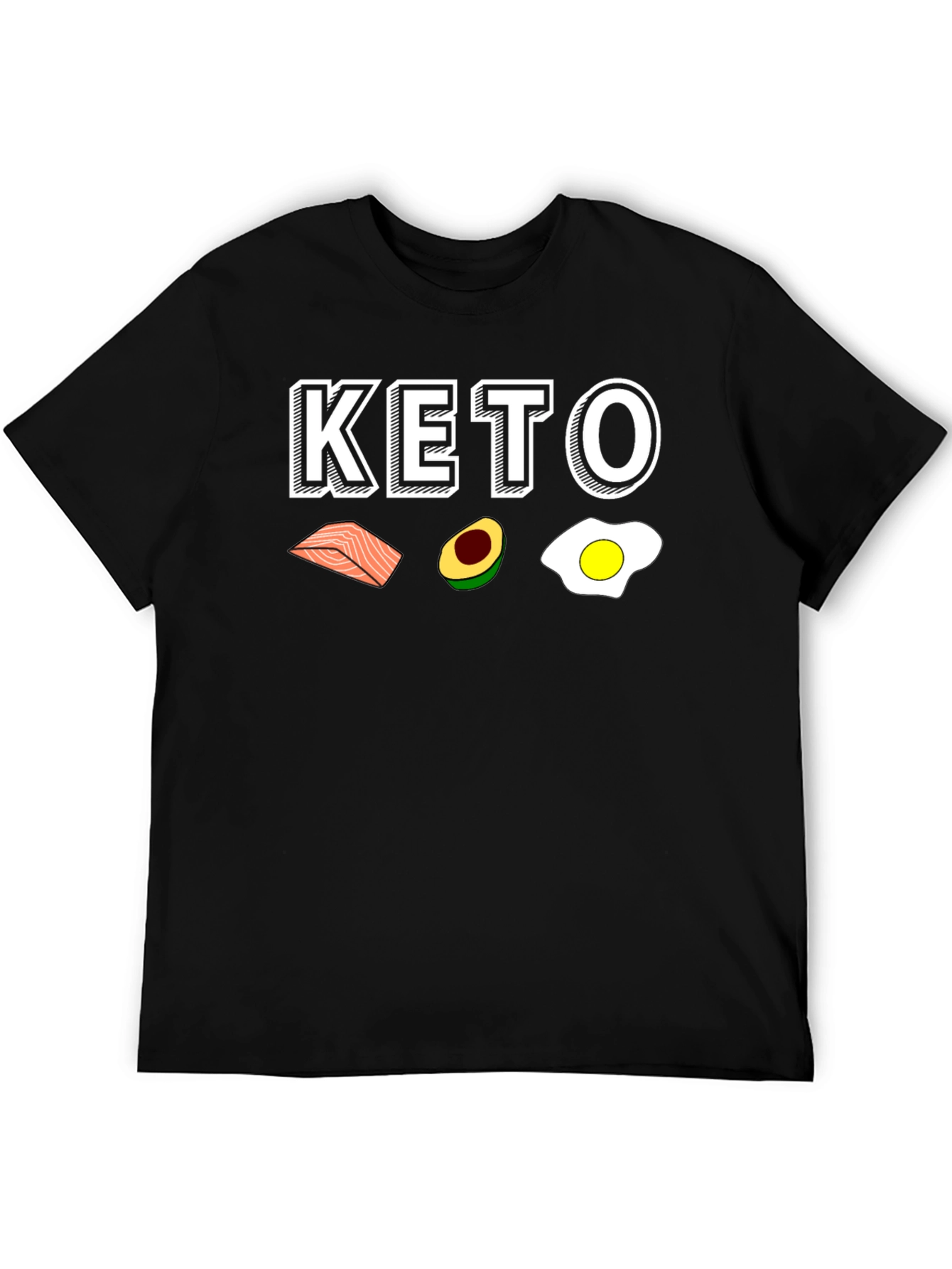 Keto Diet T-Shirt - Salmon Avocado Egg Design
