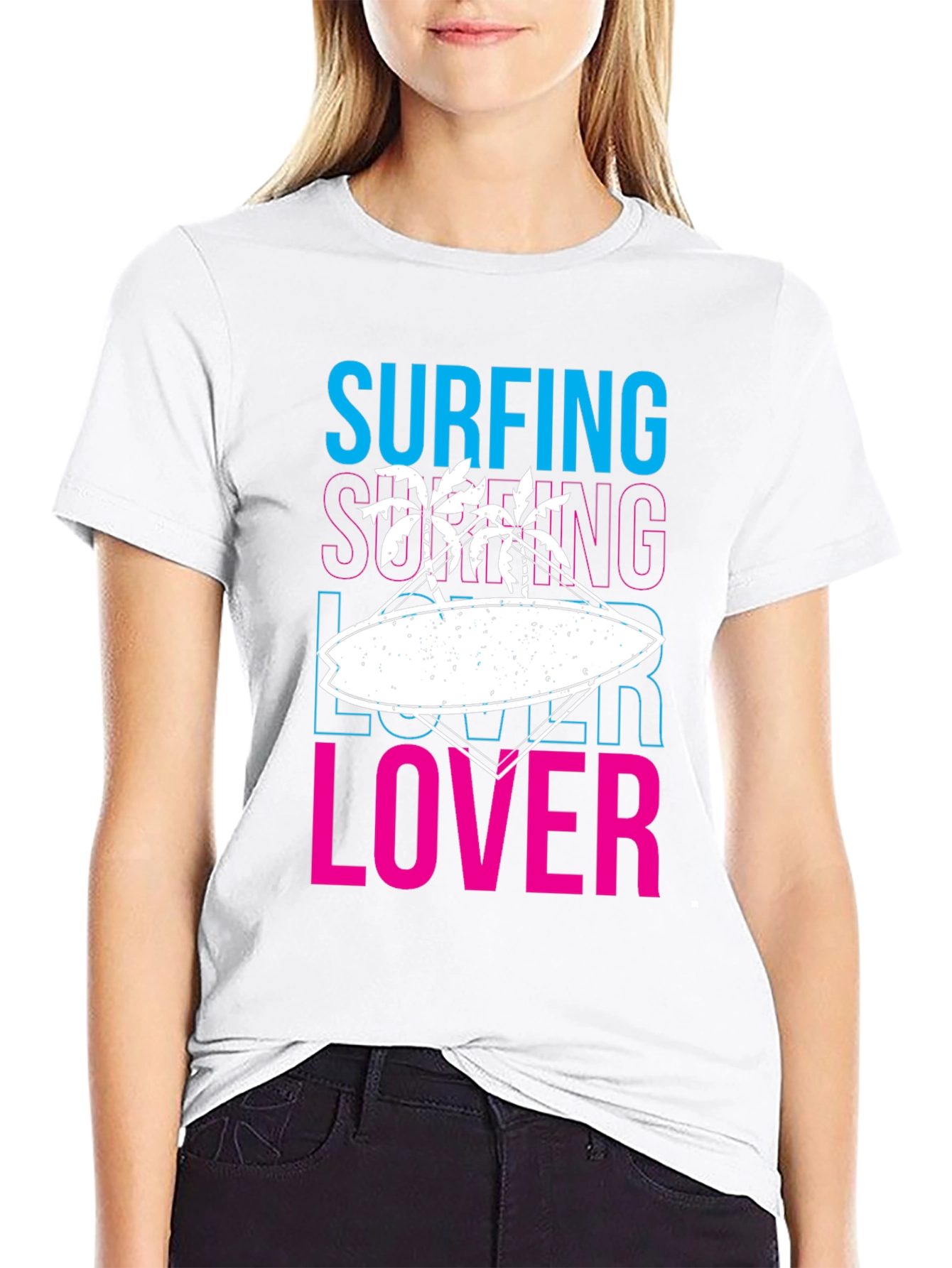 Surfing Lover Graphic Tee | Black