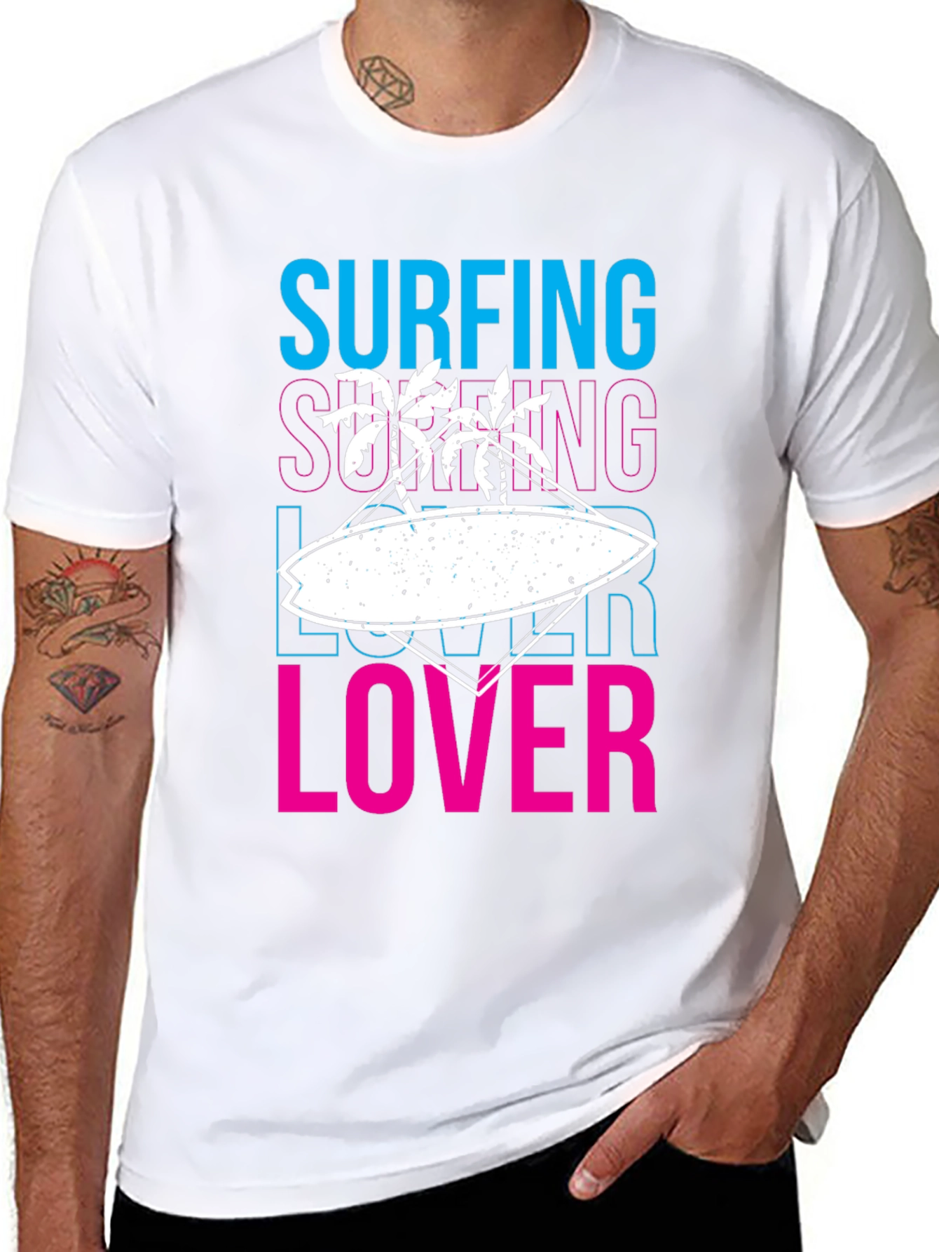 Surfing Lover Graphic Tee | Black