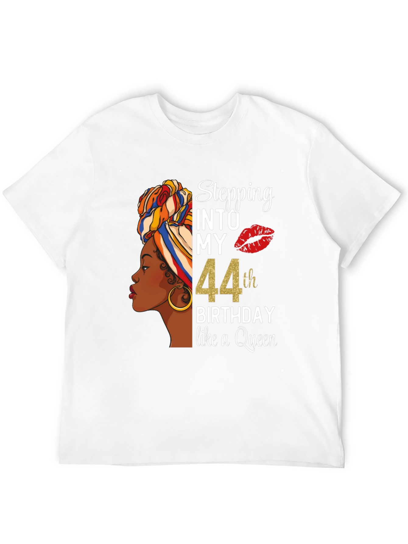 Stepping Into My 44th Birthday Queen T-Shirt