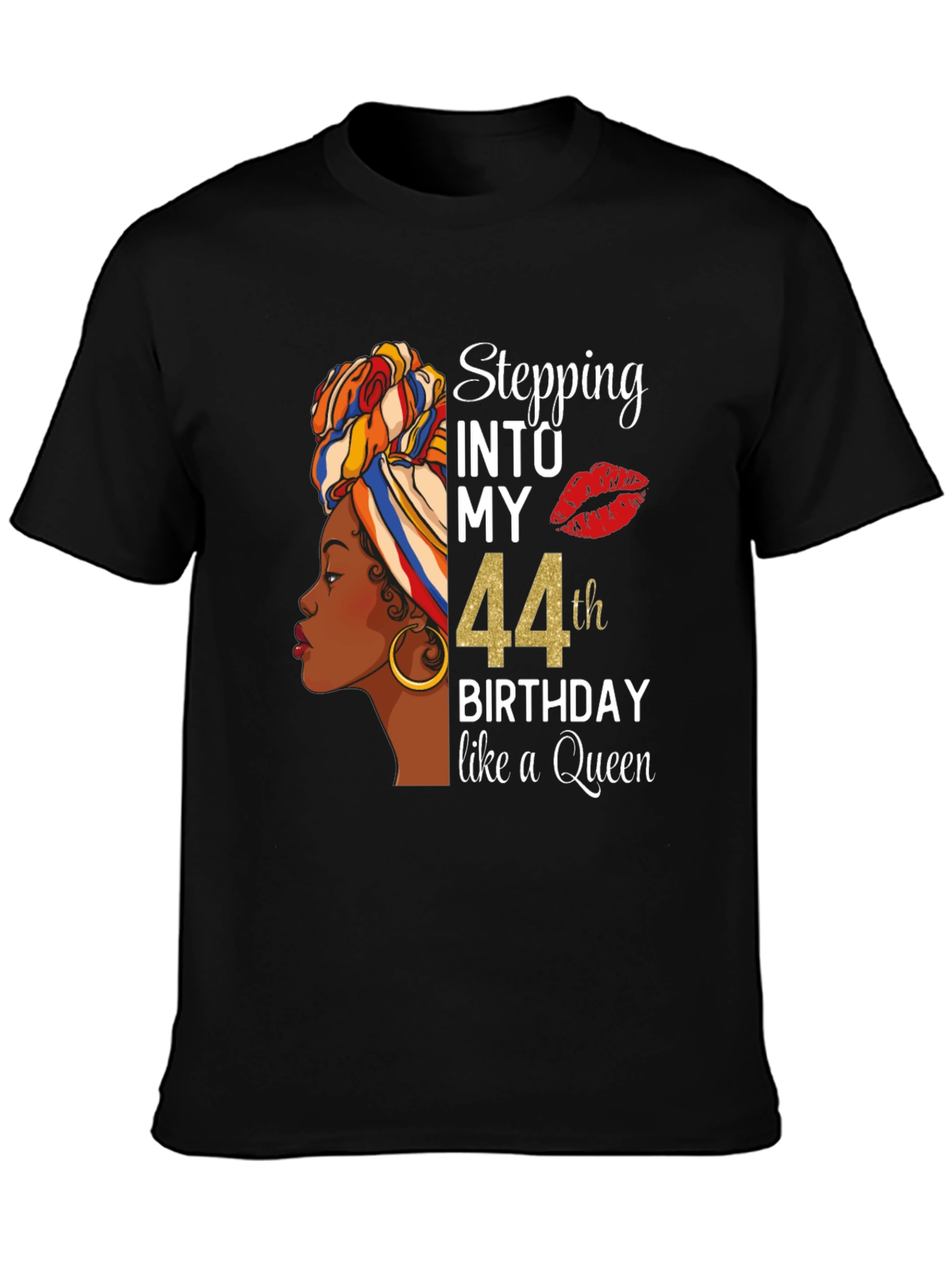 Stepping Into My 44th Birthday Queen T-Shirt