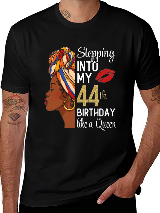 Stepping Into My 44th Birthday Queen T-Shirt