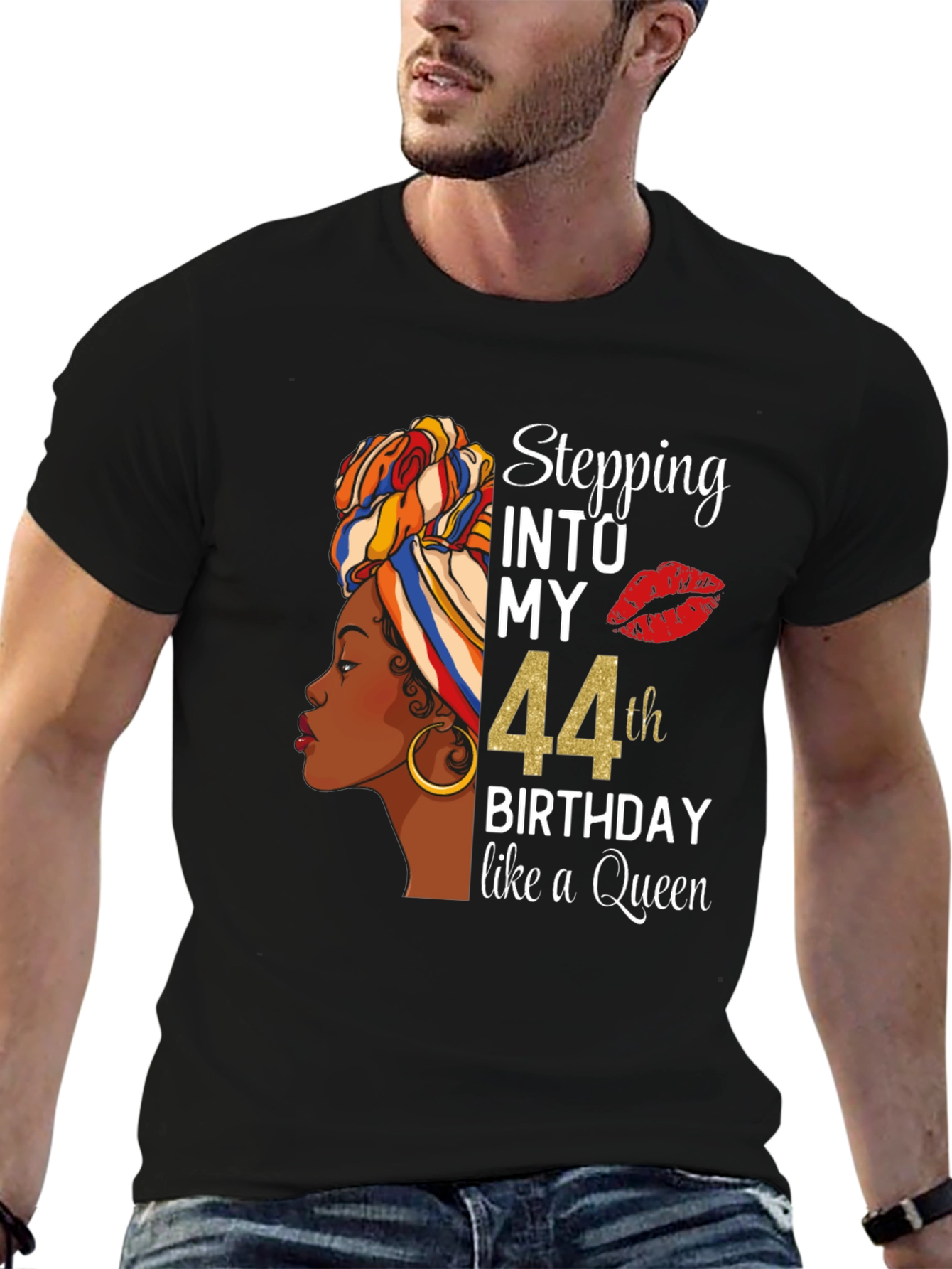 Stepping Into My 44th Birthday Queen T-Shirt