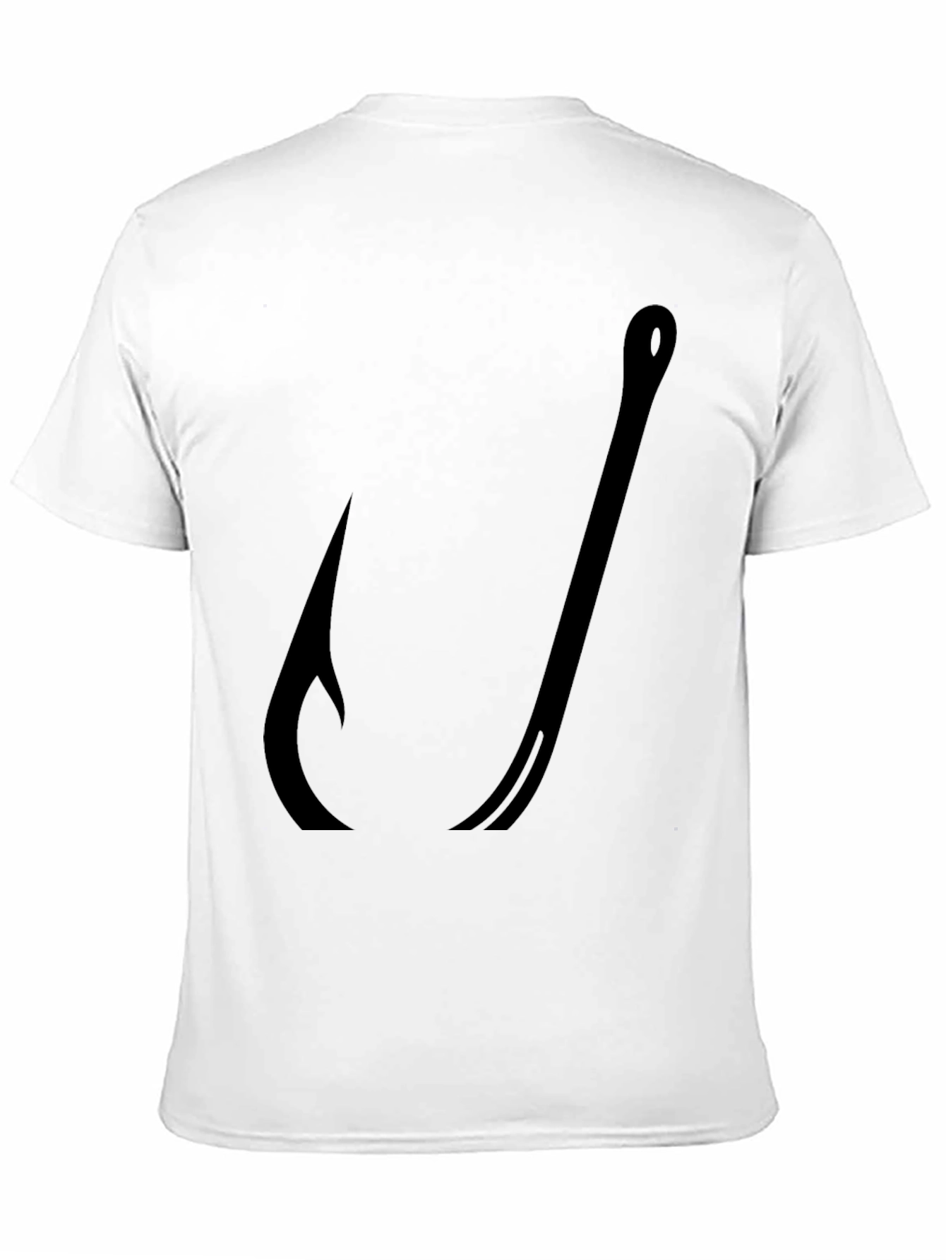 Mens Black Fishing Hook Graphic Tee