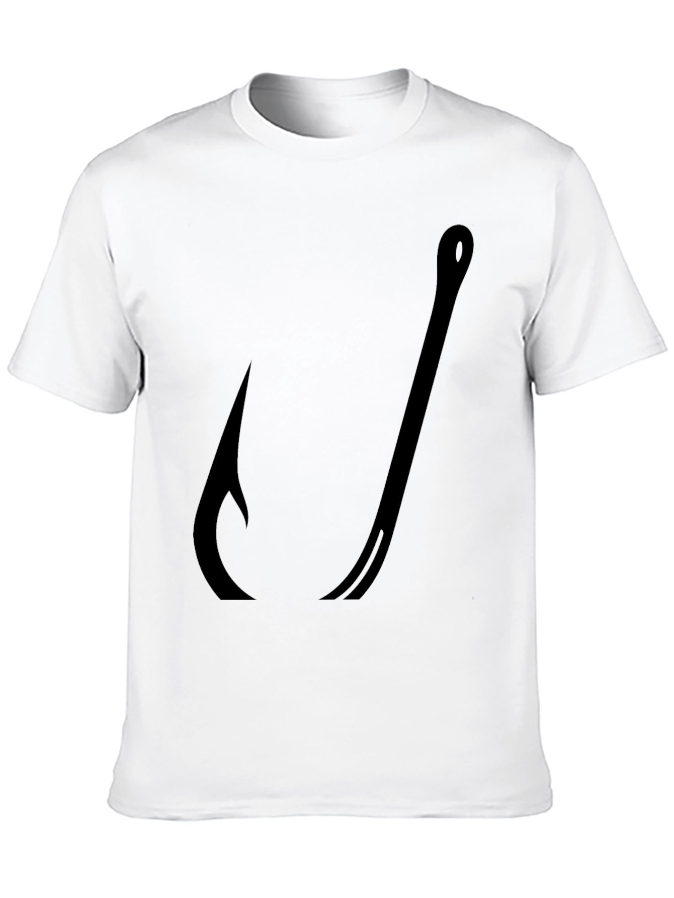 Mens Black Fishing Hook Graphic Tee