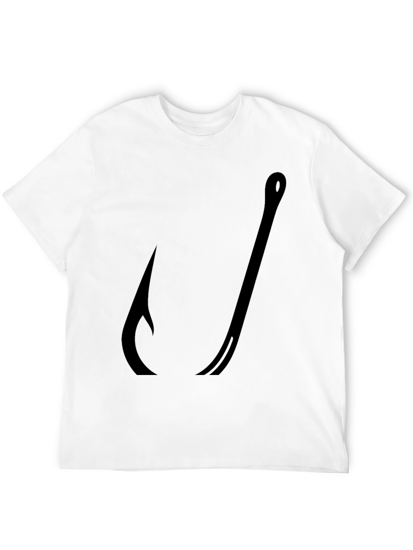 Mens Black Fishing Hook Graphic Tee