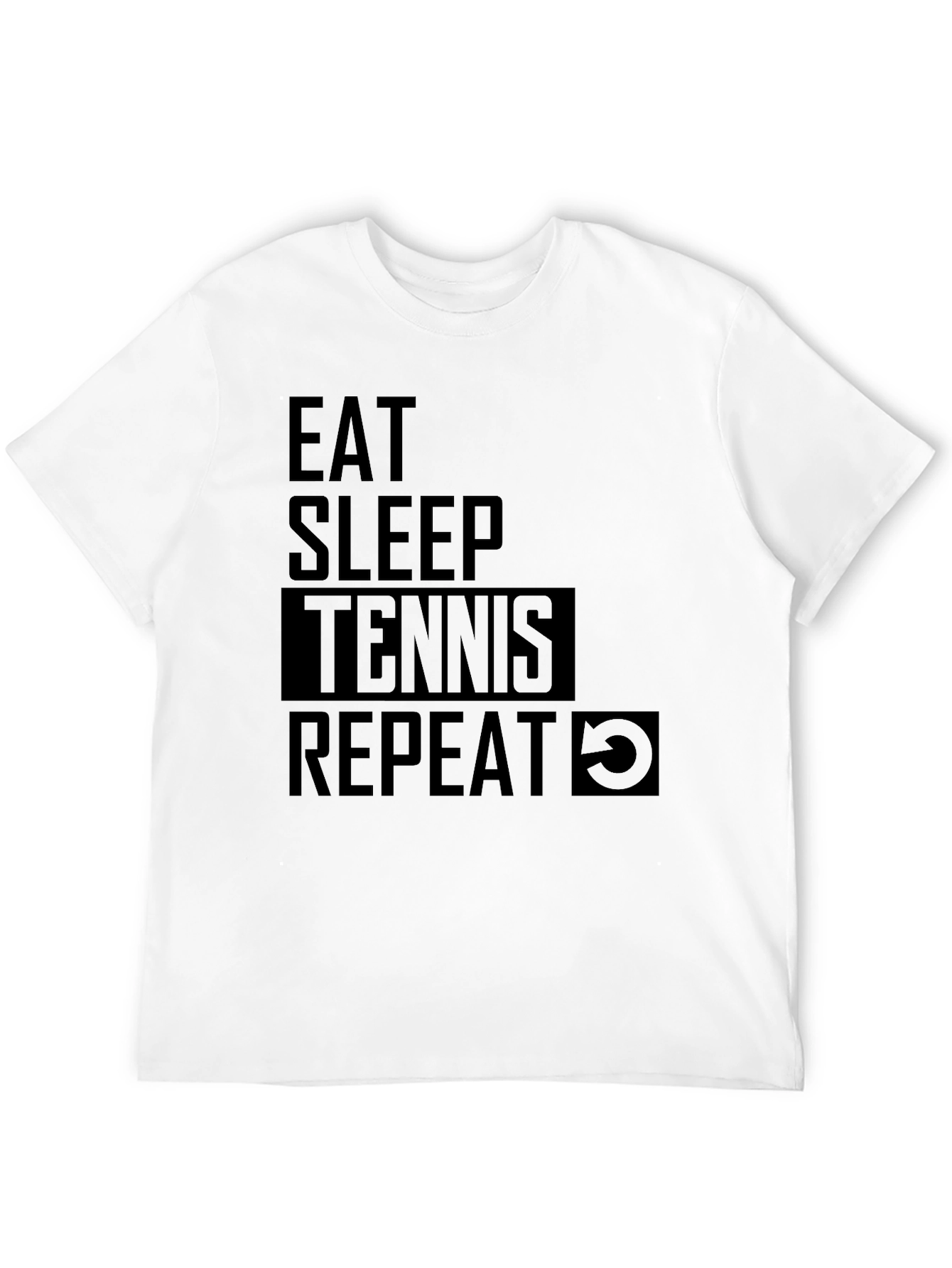 Eat Sleep Tennis Repeat Black T-Shirt