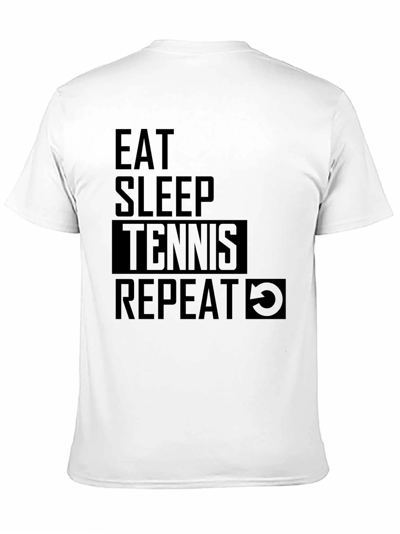 Eat Sleep Tennis Repeat Black T-Shirt
