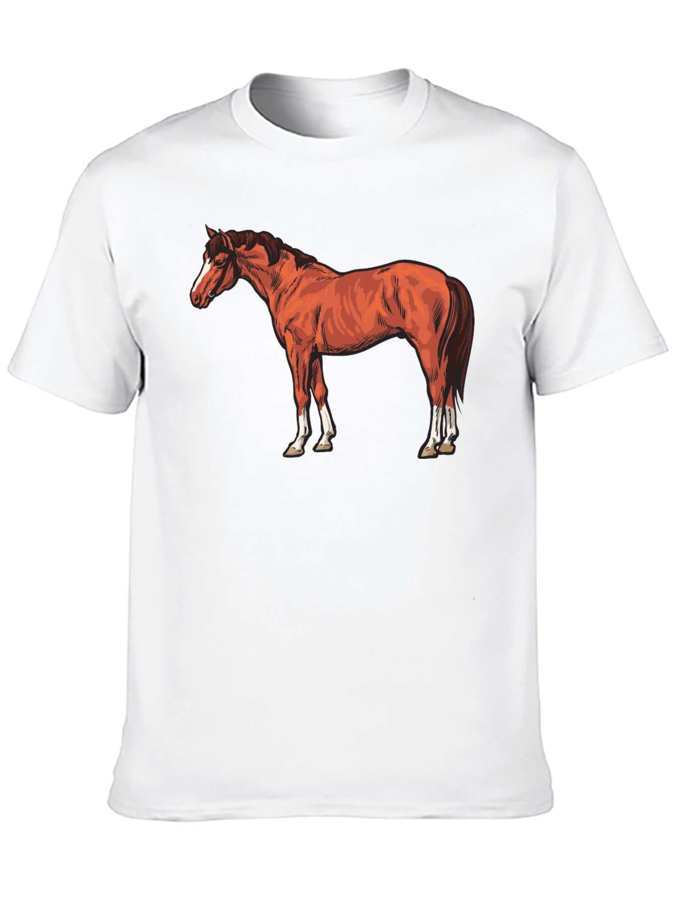 Horse Graphic Tee - Black Cotton T-Shirt