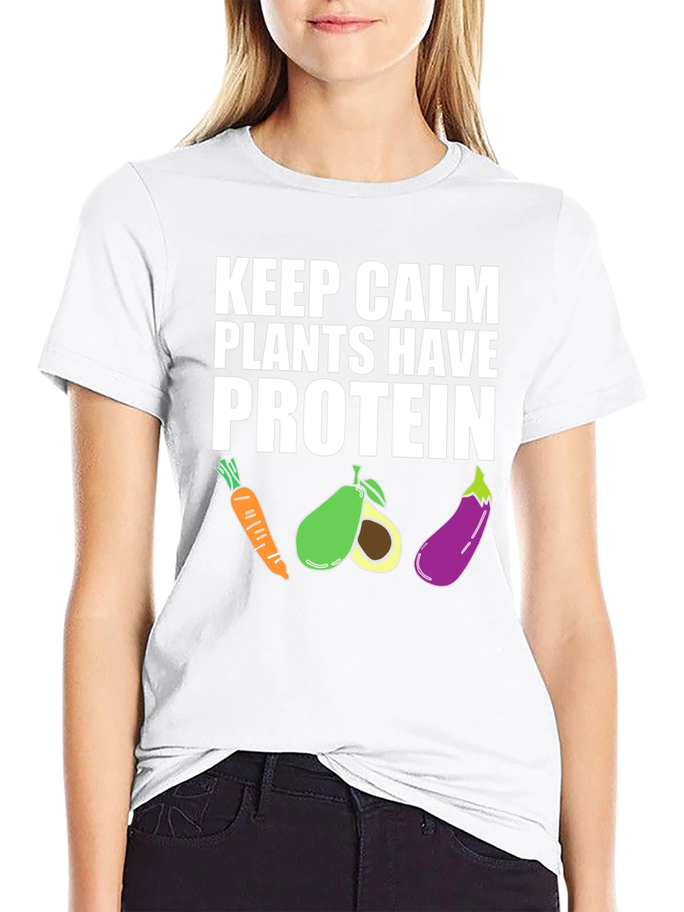 Keep Calm Plants Have Protein Graphic T-Shirt