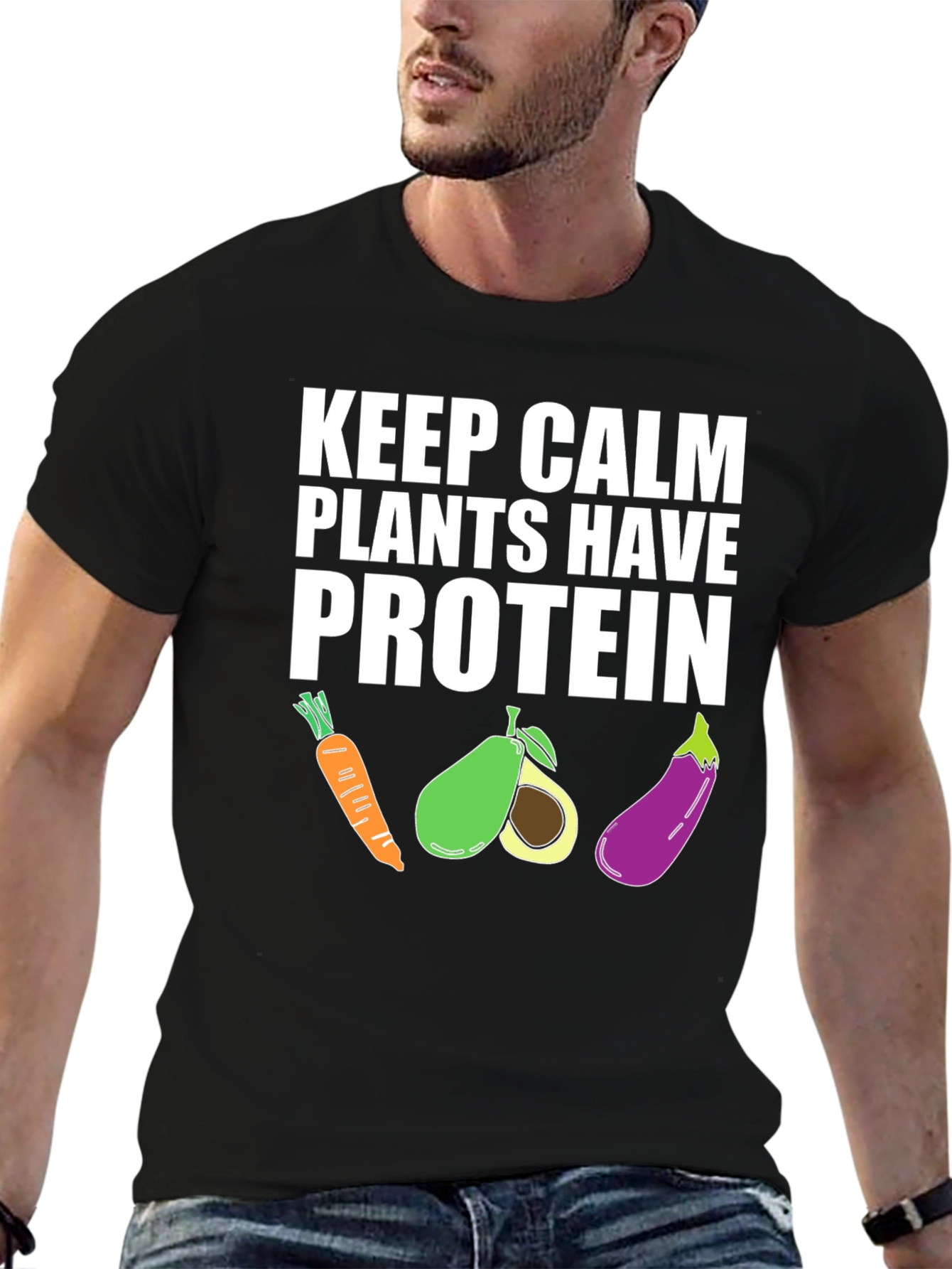 Keep Calm Plants Have Protein Graphic T-Shirt