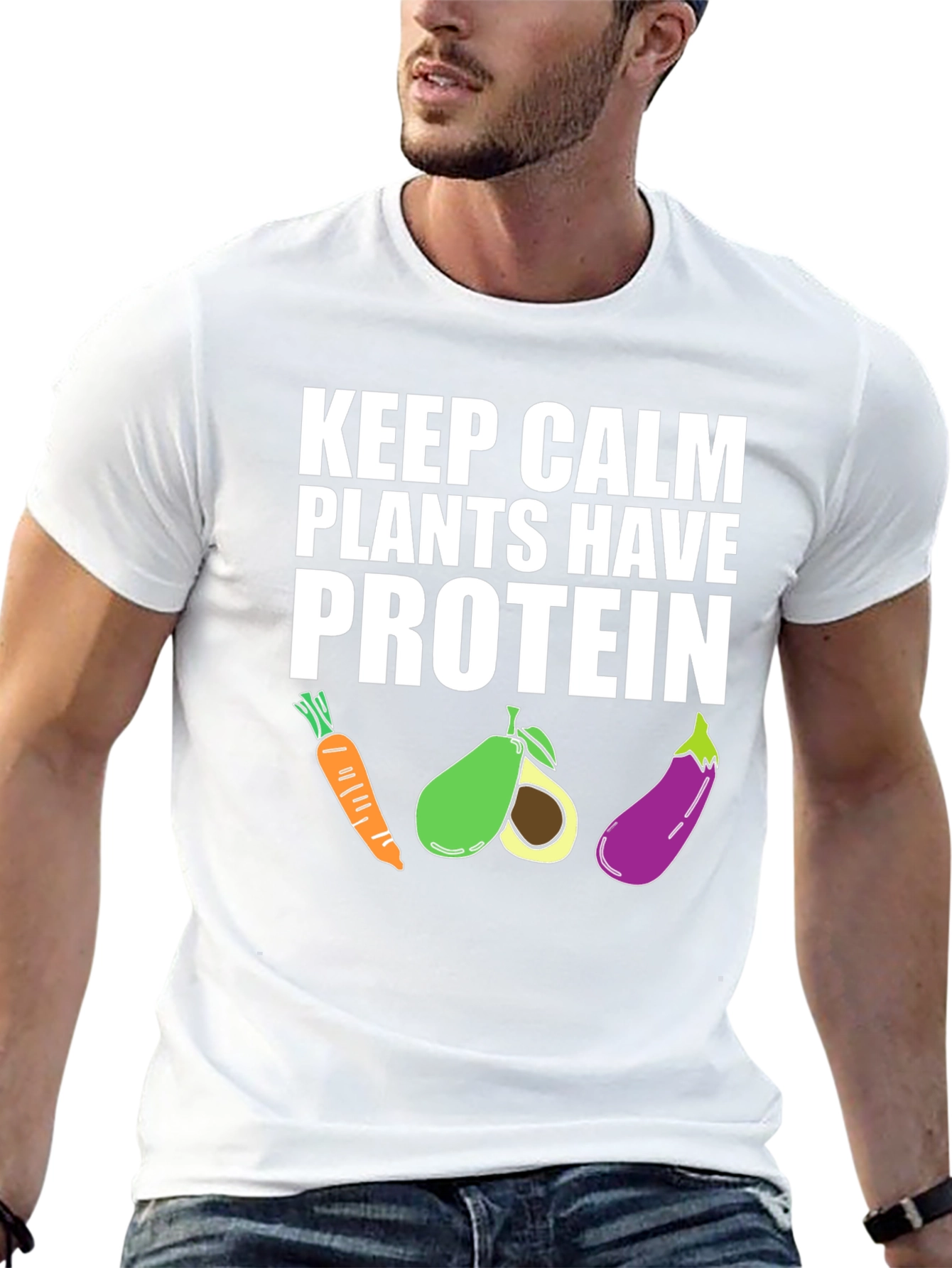 Keep Calm Plants Have Protein Graphic T-Shirt