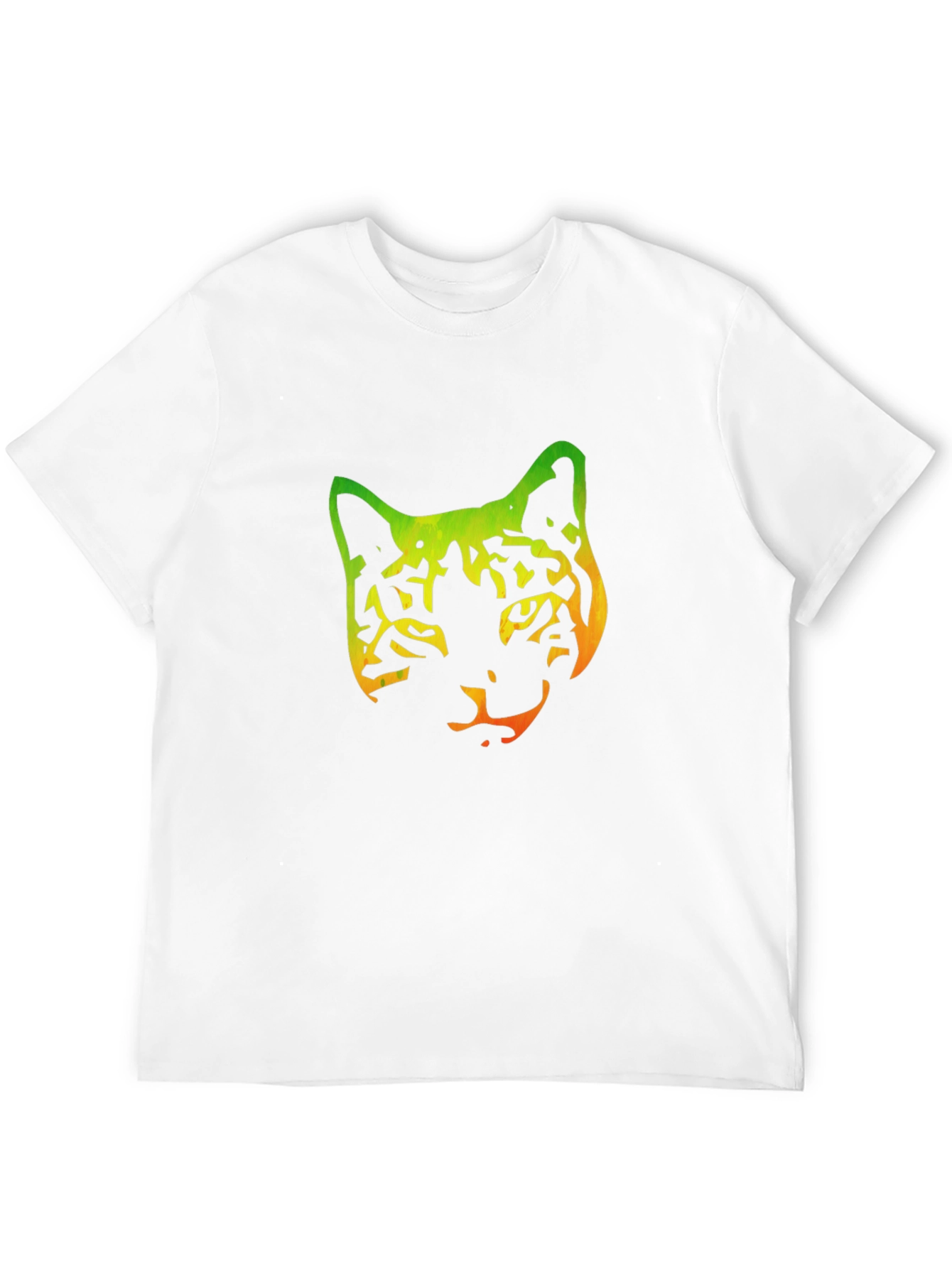 Gradient Cat Graphic Black Tee
