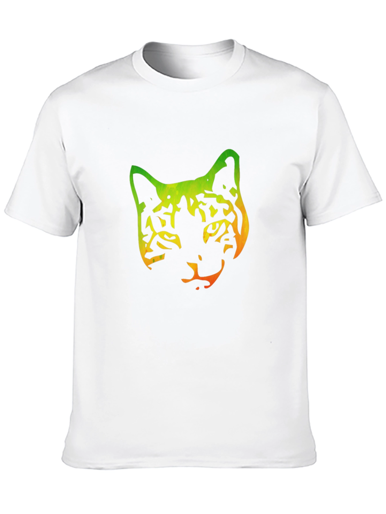 Gradient Cat Graphic Black Tee