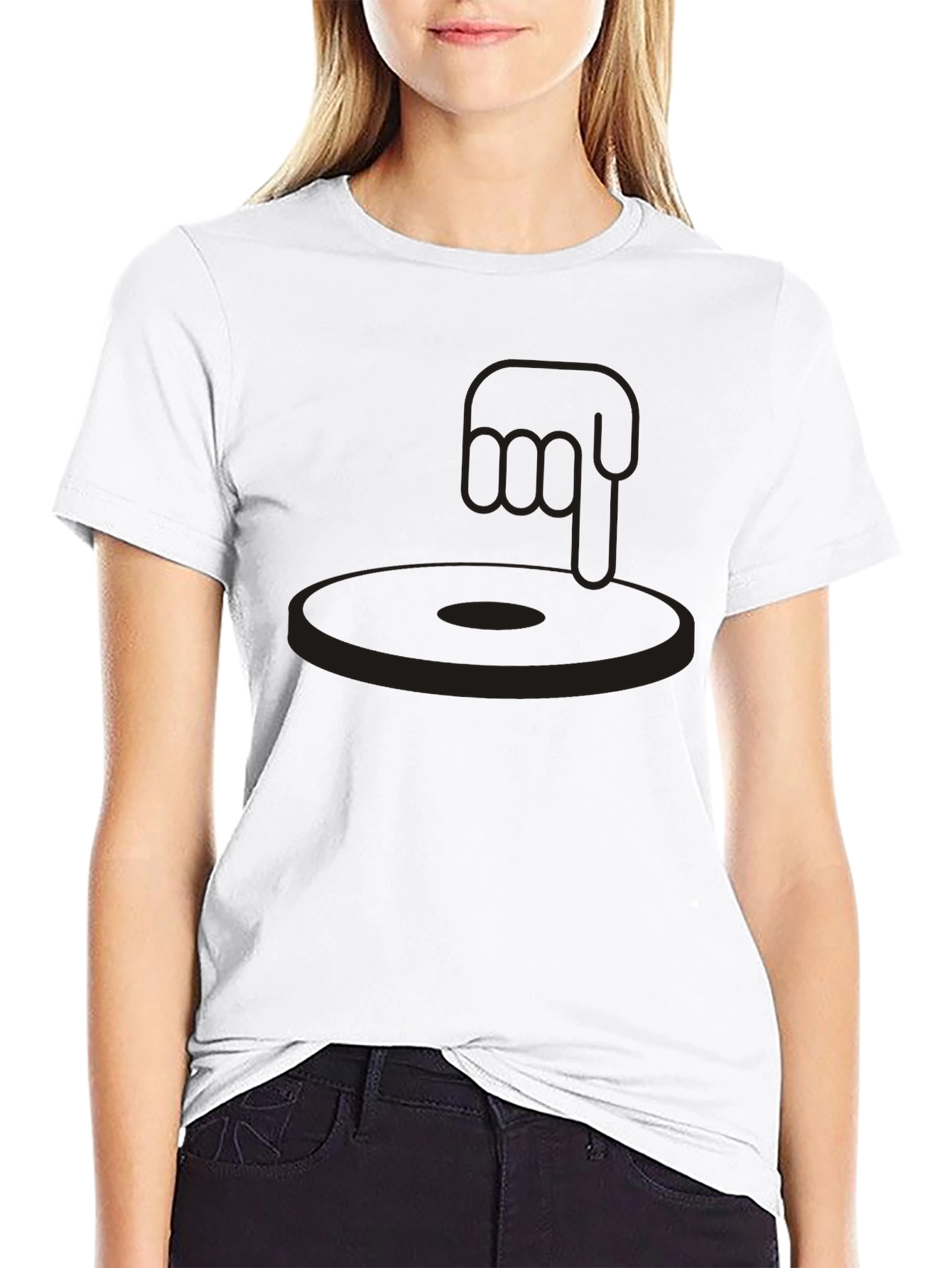 DJ Hand Turntable Black Graphic Tee