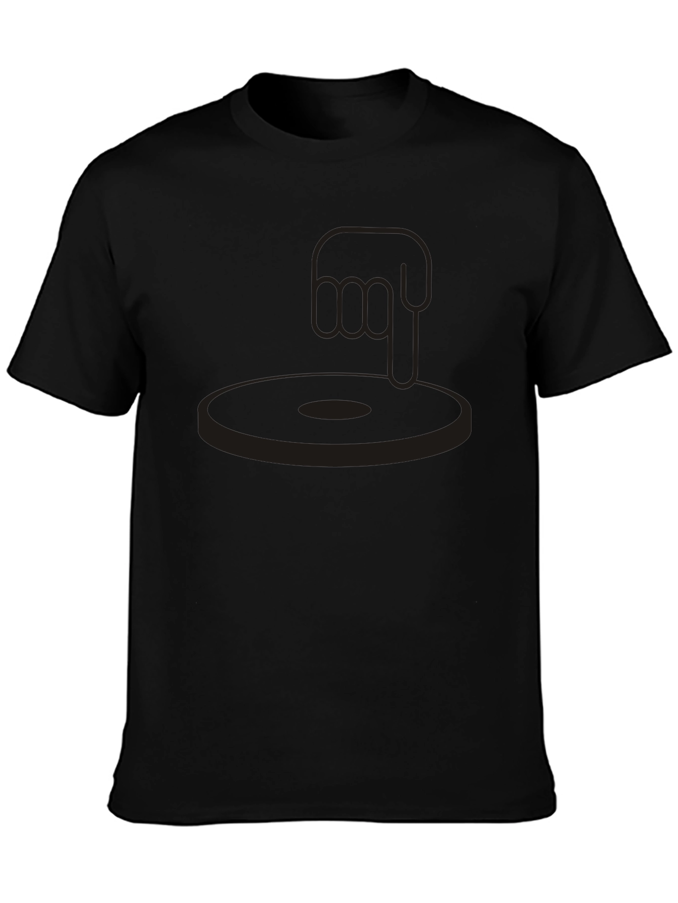 DJ Hand Turntable Black Graphic Tee