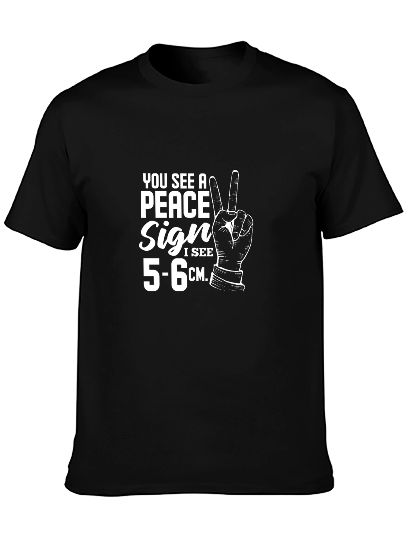 Funny Peace Sign 5-6 cm T-Shirt