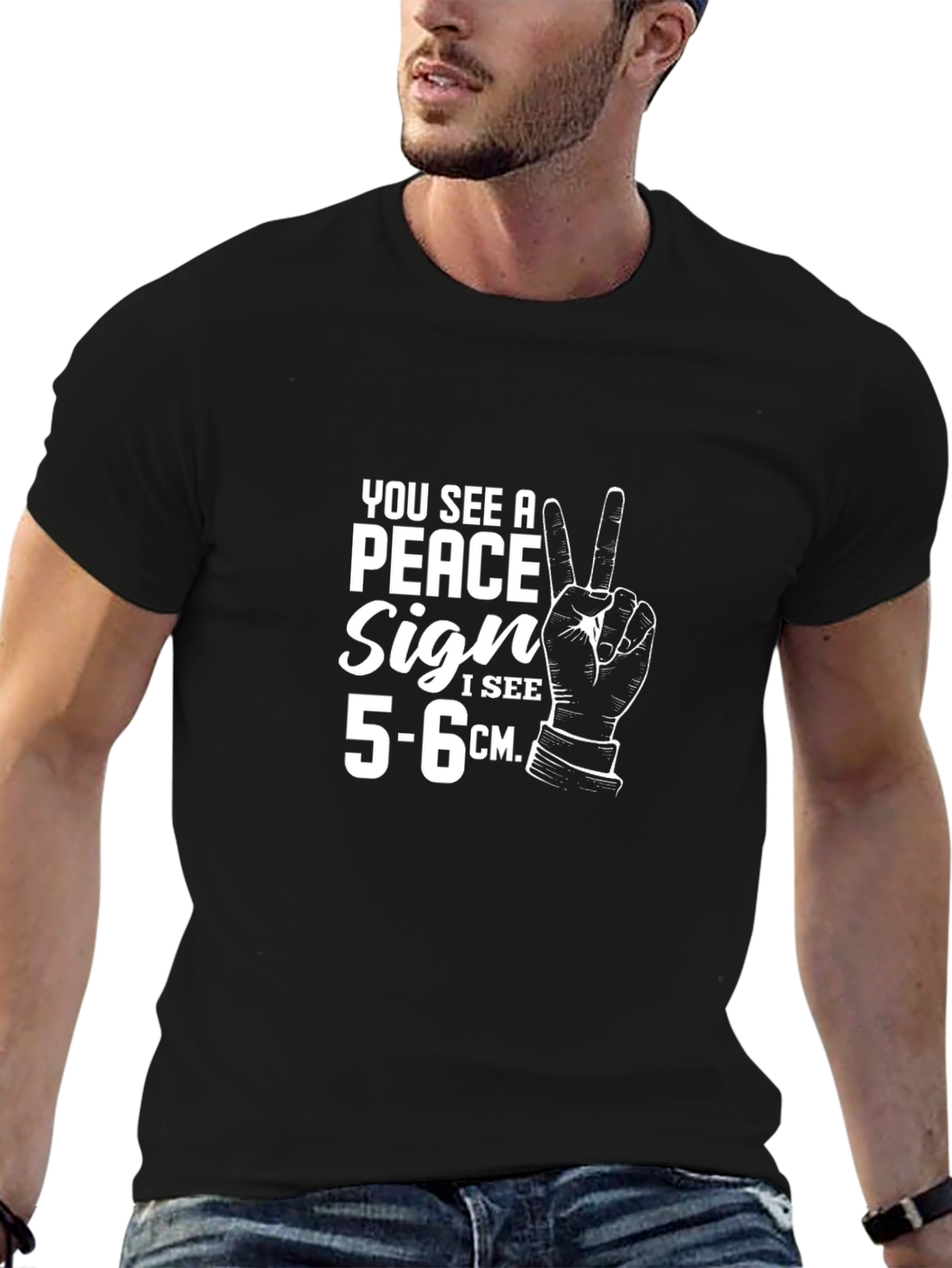Funny Peace Sign 5-6 cm T-Shirt