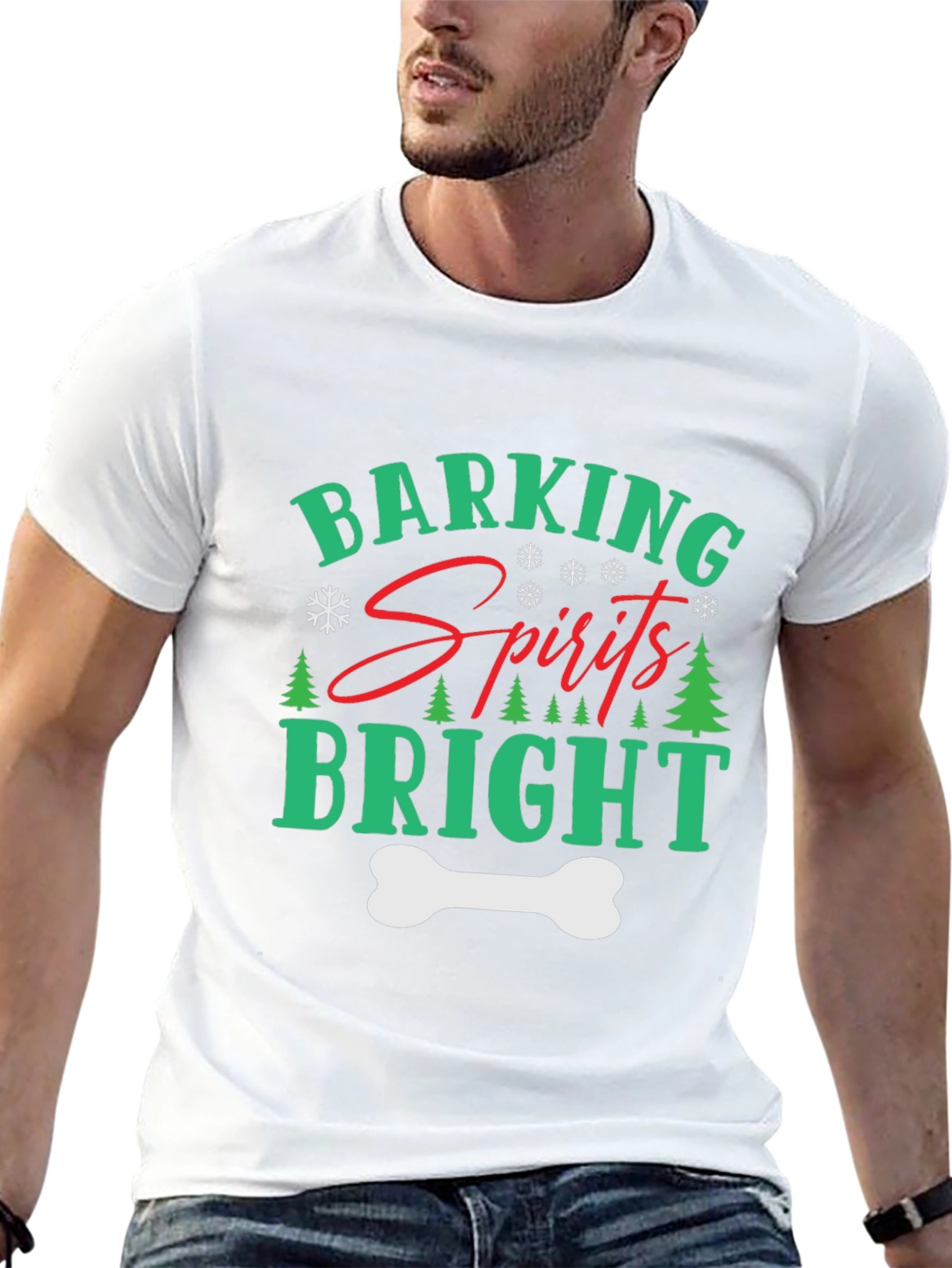 Barking Spirits Bright Holiday Dog Lover Tee