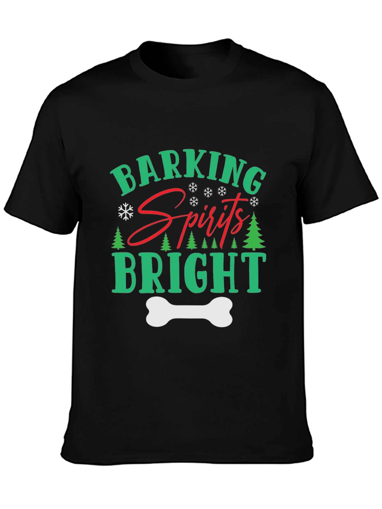 Barking Spirits Bright Holiday Dog Lover Tee