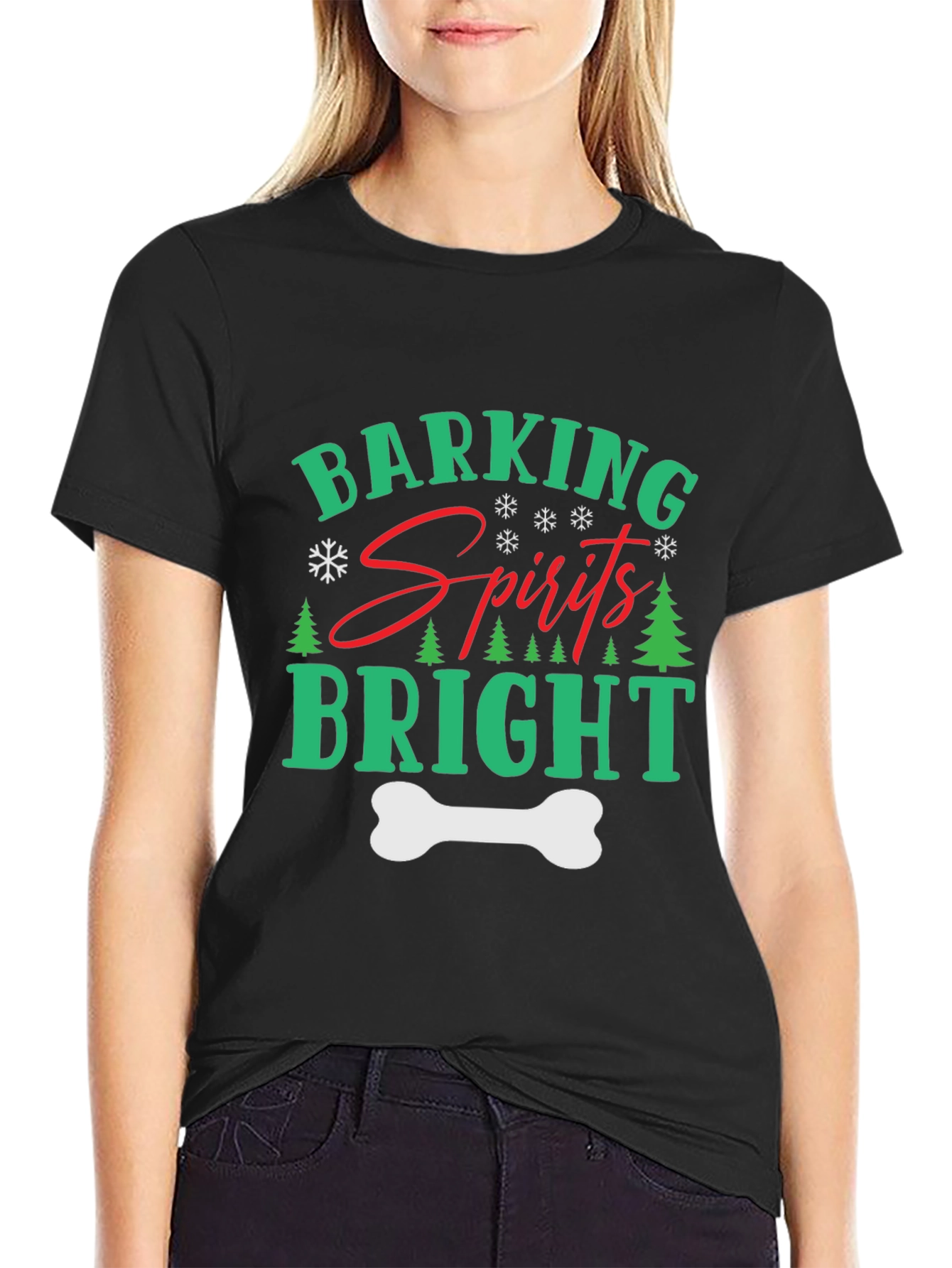 Barking Spirits Bright Holiday Dog Lover Tee