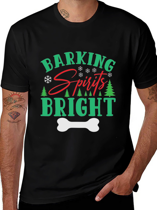 Barking Spirits Bright Holiday Dog Lover Tee