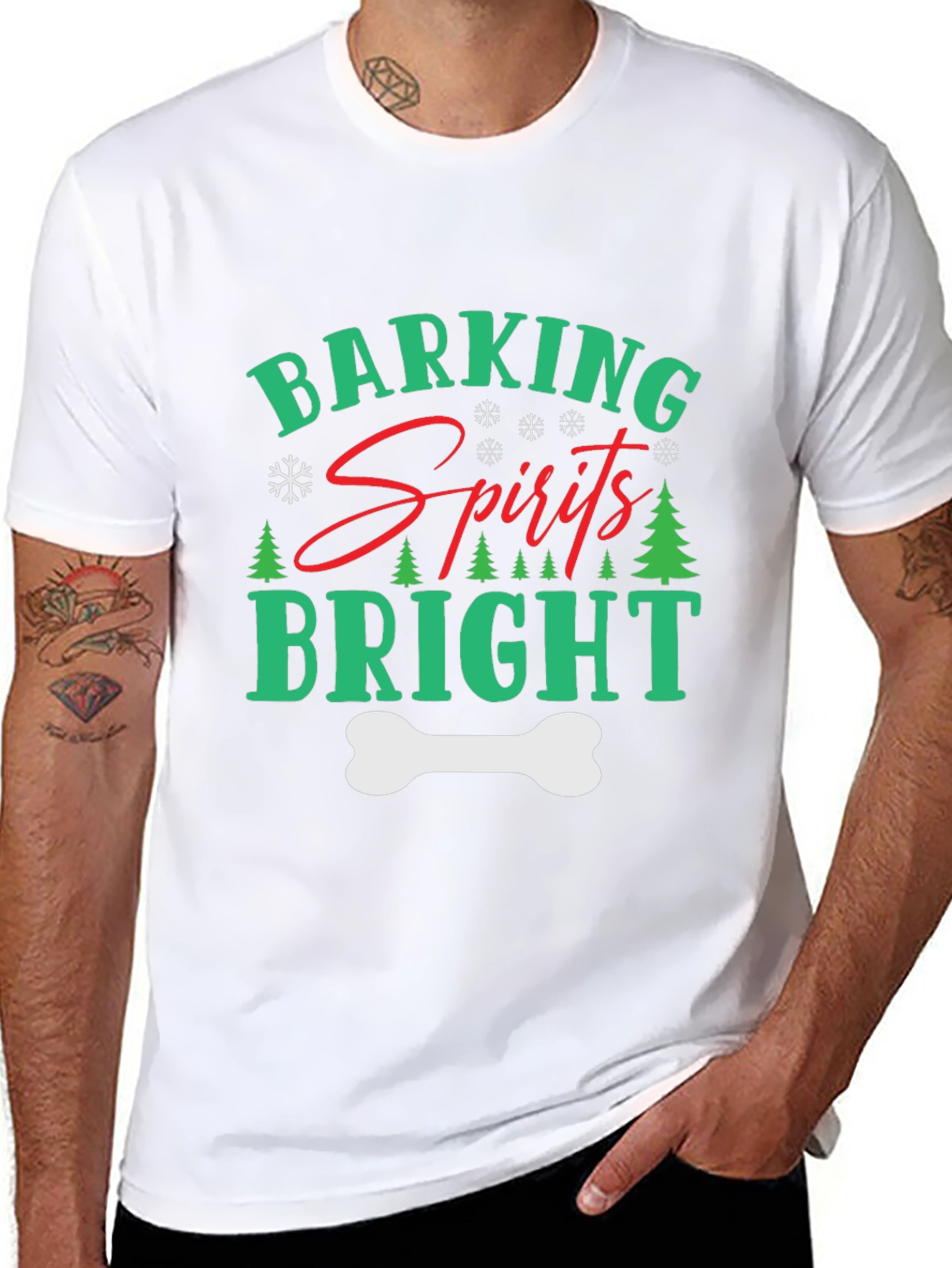 Barking Spirits Bright Holiday Dog Lover Tee