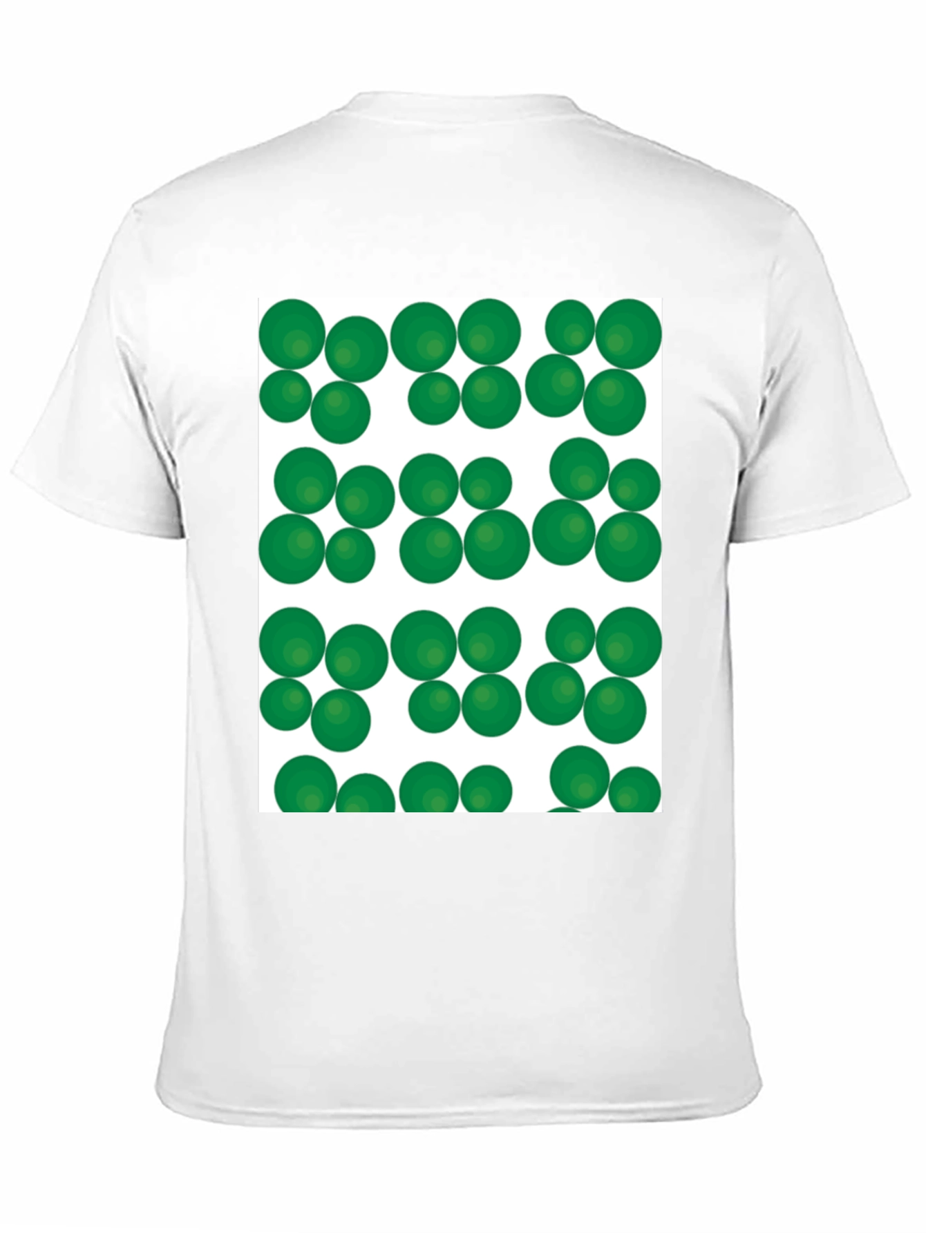 Green Spheres Pattern Black T-Shirt