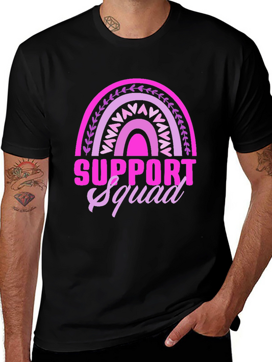 Support Squad Graphic Tee - Pink Rainbow Design