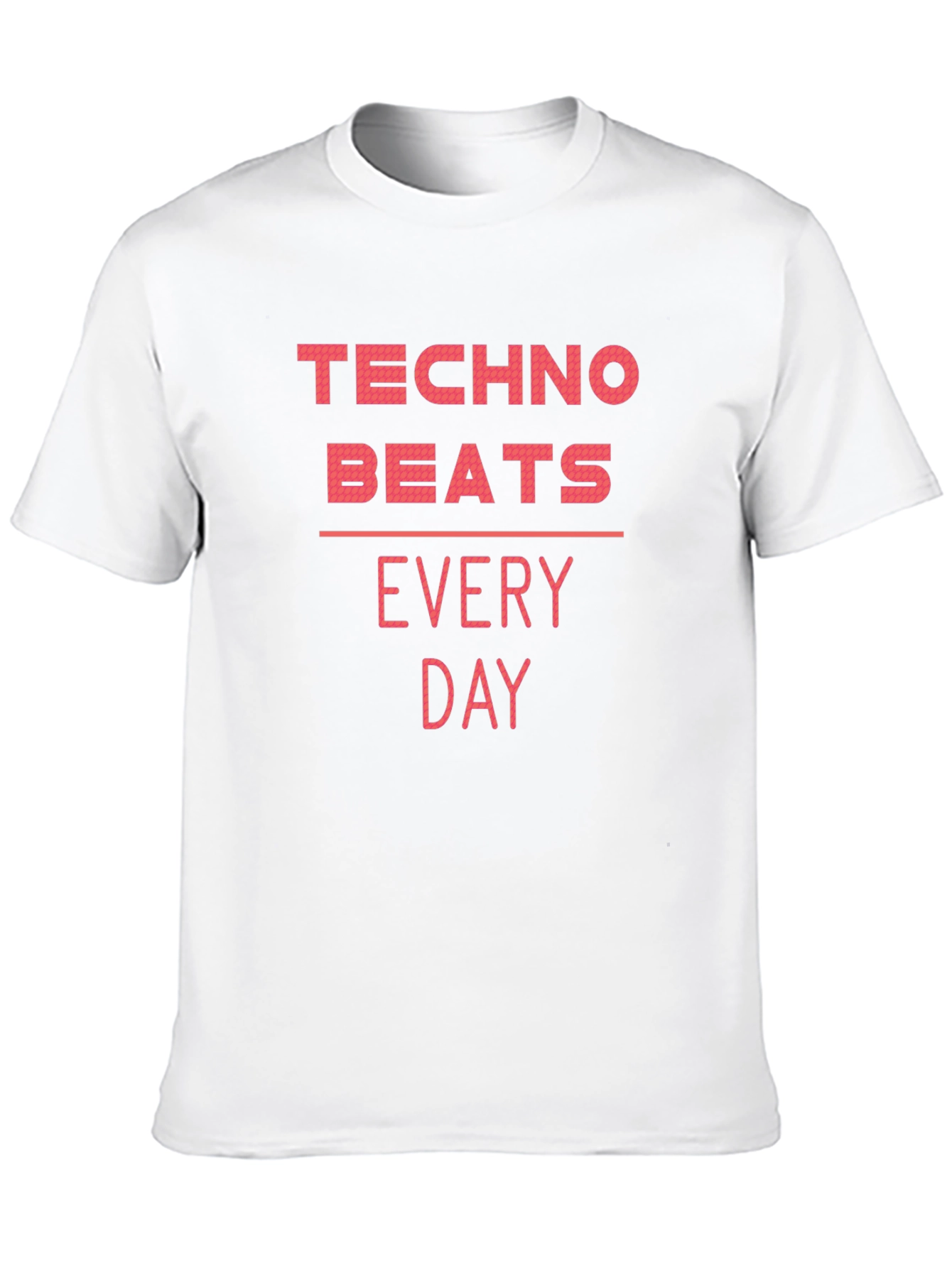 Techno Beats Every Day Black Graphic T-Shirt