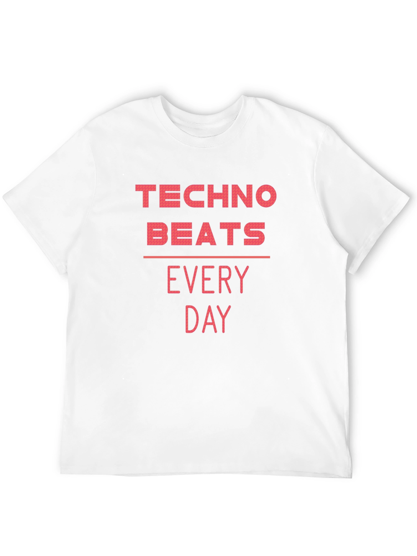 Techno Beats Every Day Black Graphic T-Shirt