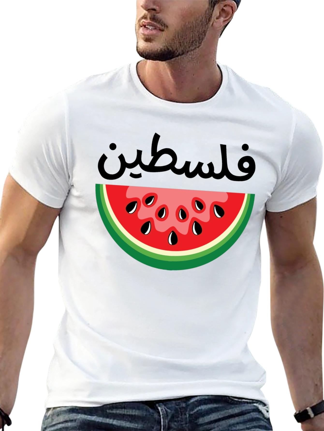 Palestine Watermelon Graphic Tee - Black T-Shirt