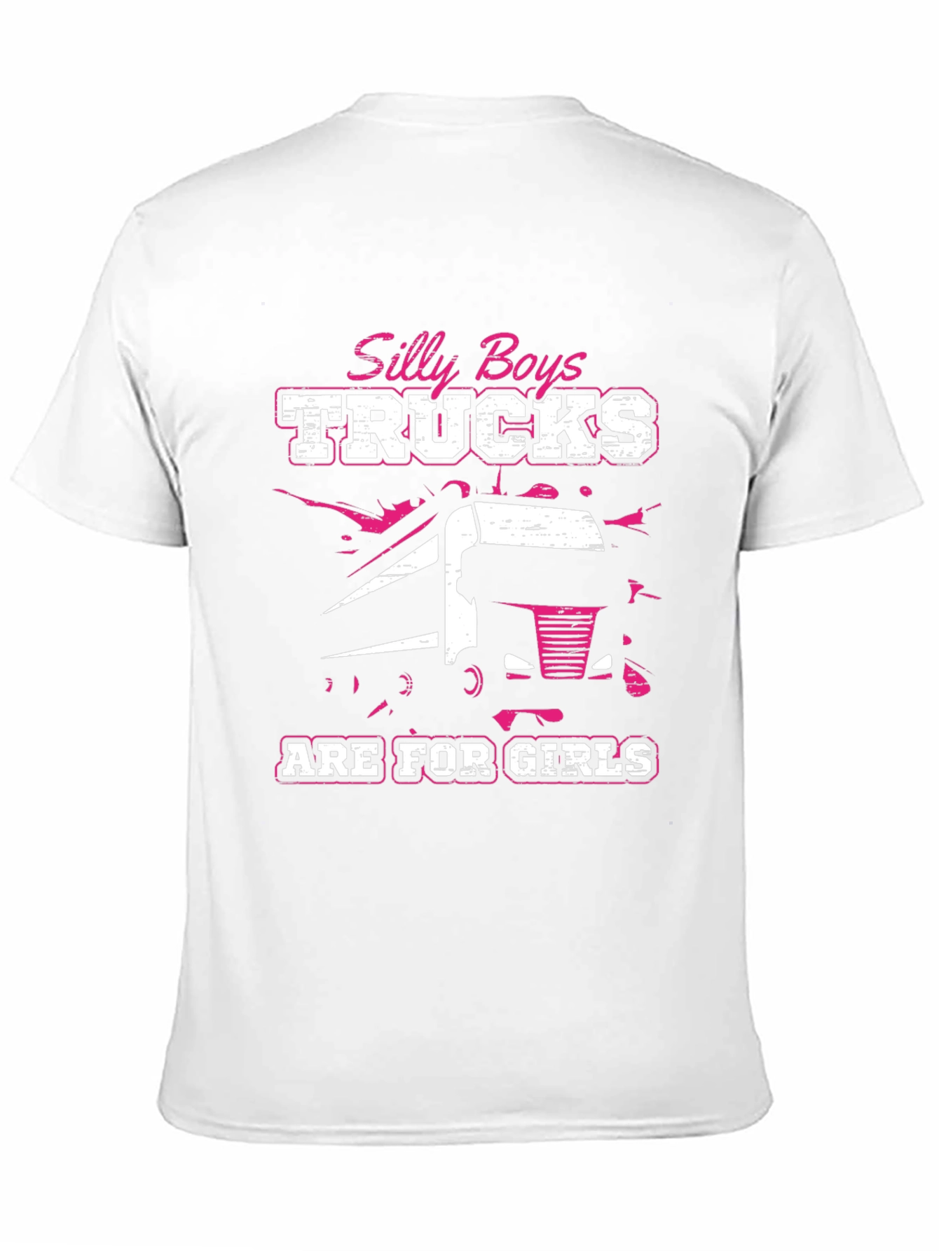 Silly Boys Trucks Are For Girls Black T-Shirt