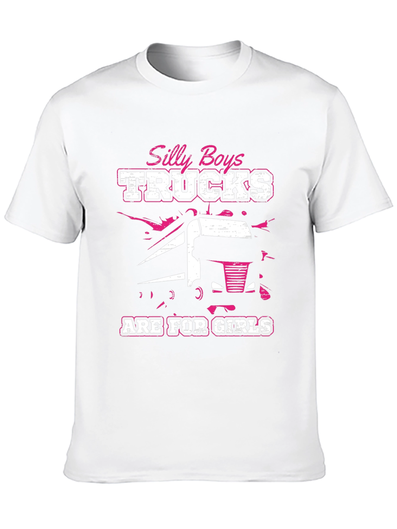 Silly Boys Trucks Are For Girls Black T-Shirt