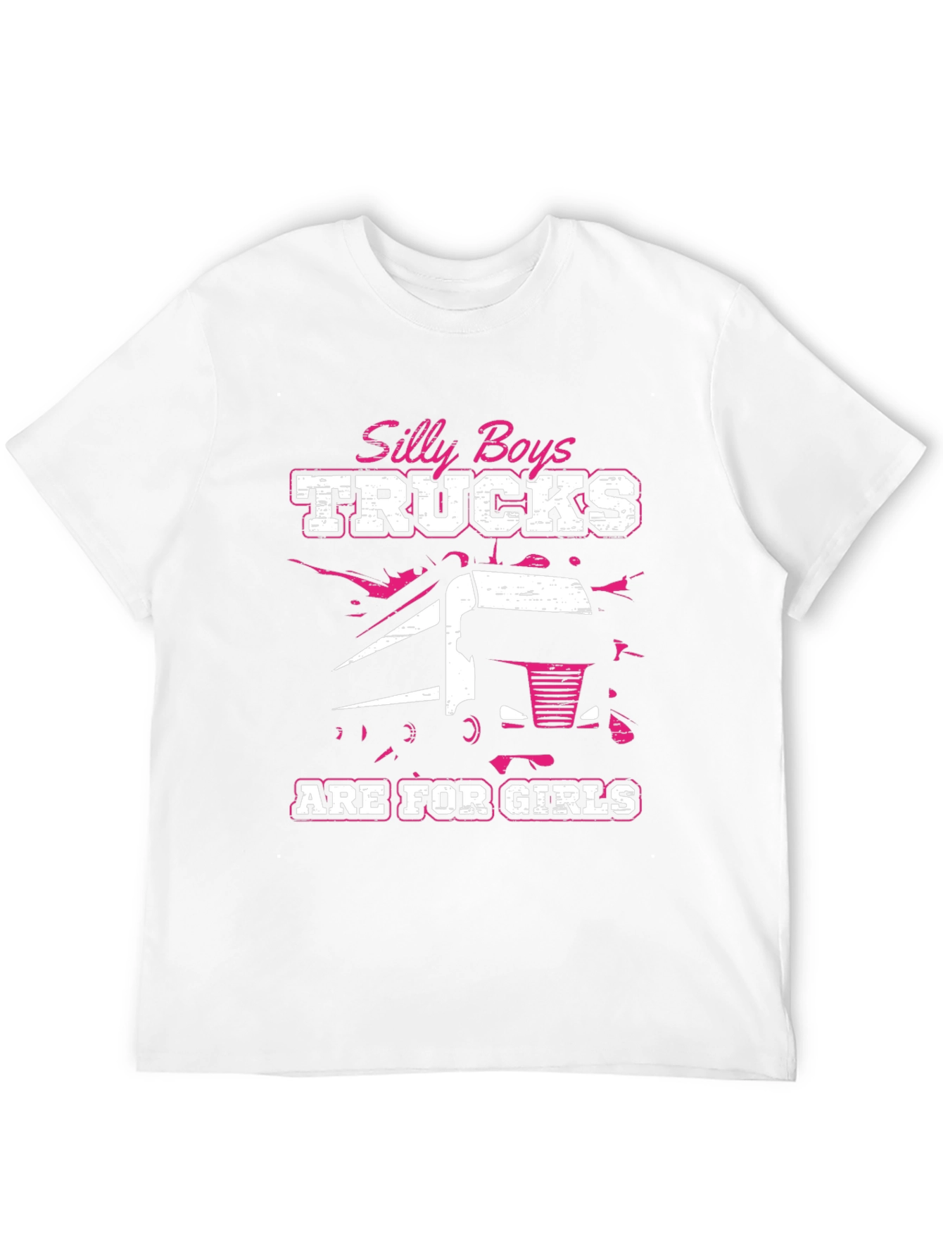 Silly Boys Trucks Are For Girls Black T-Shirt