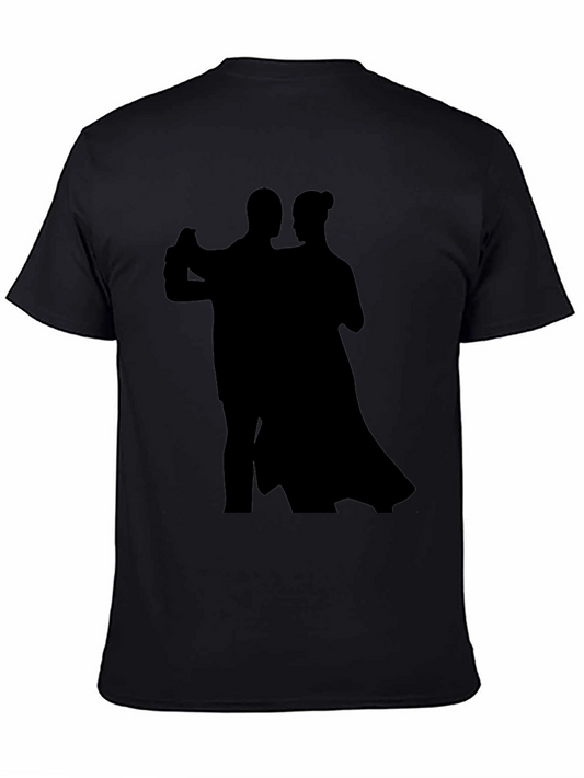 Dancing Couple Silhouette Black T-Shirt